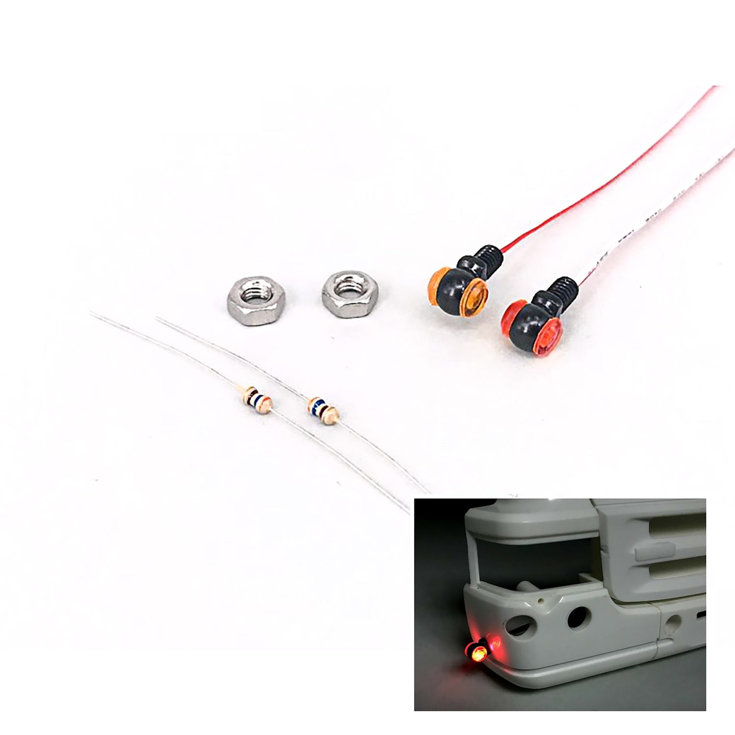 Universal LED Light Marker Lamps for 1/14 RC Tractor Trucks - Left/Right Side Upgrade Parts Compatible with Tamiya 56323 Tipper - Perfect for Nighttime RC Construction & Off-Road Truck Scenes