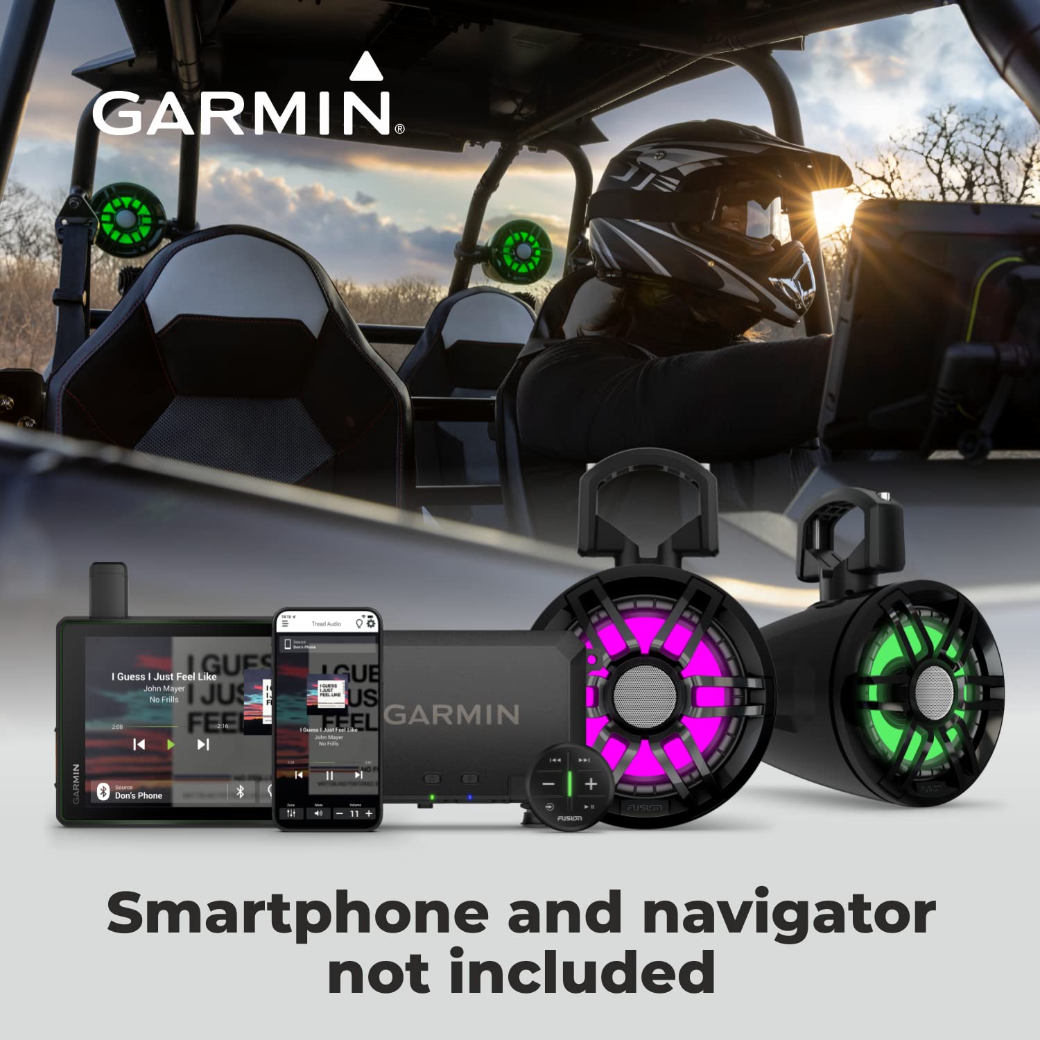 Garmin Tread Audio System with LED Controller & Black Earbuds Bundle - Wireless Headphones for Running, Cycling & Fitness Tracking - Wearable4U