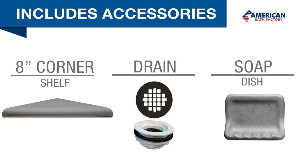 Pebble Wet Cement Small Alcove Shower Enclosure Kit - Waterproof Bathroom Upgrade for Modern Homes, Perfect for Small Spaces & DIY Installation