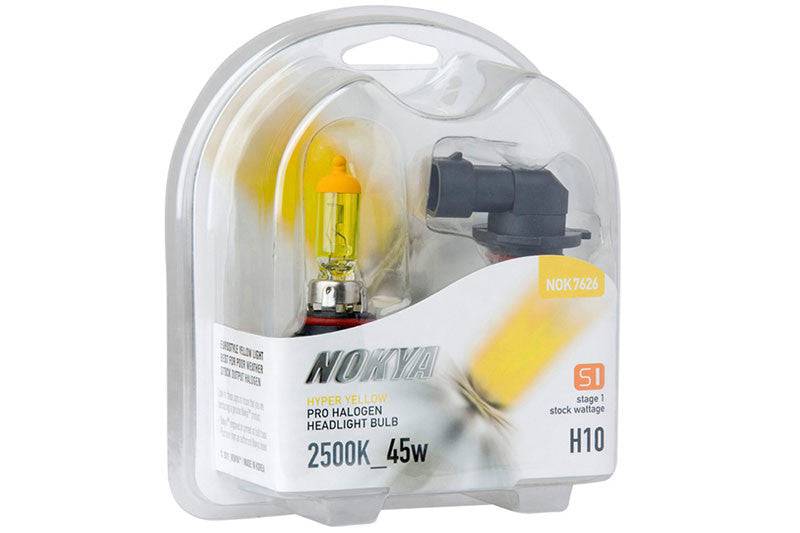 Nokya Hyper Yellow H10 Light Bulbs 2500K 45W (Stage 1) - Premium Halogen Bulbs for Fog Lights & Headlights - Perfect for Night Driving, Off-Roading & Bad Weather Conditions