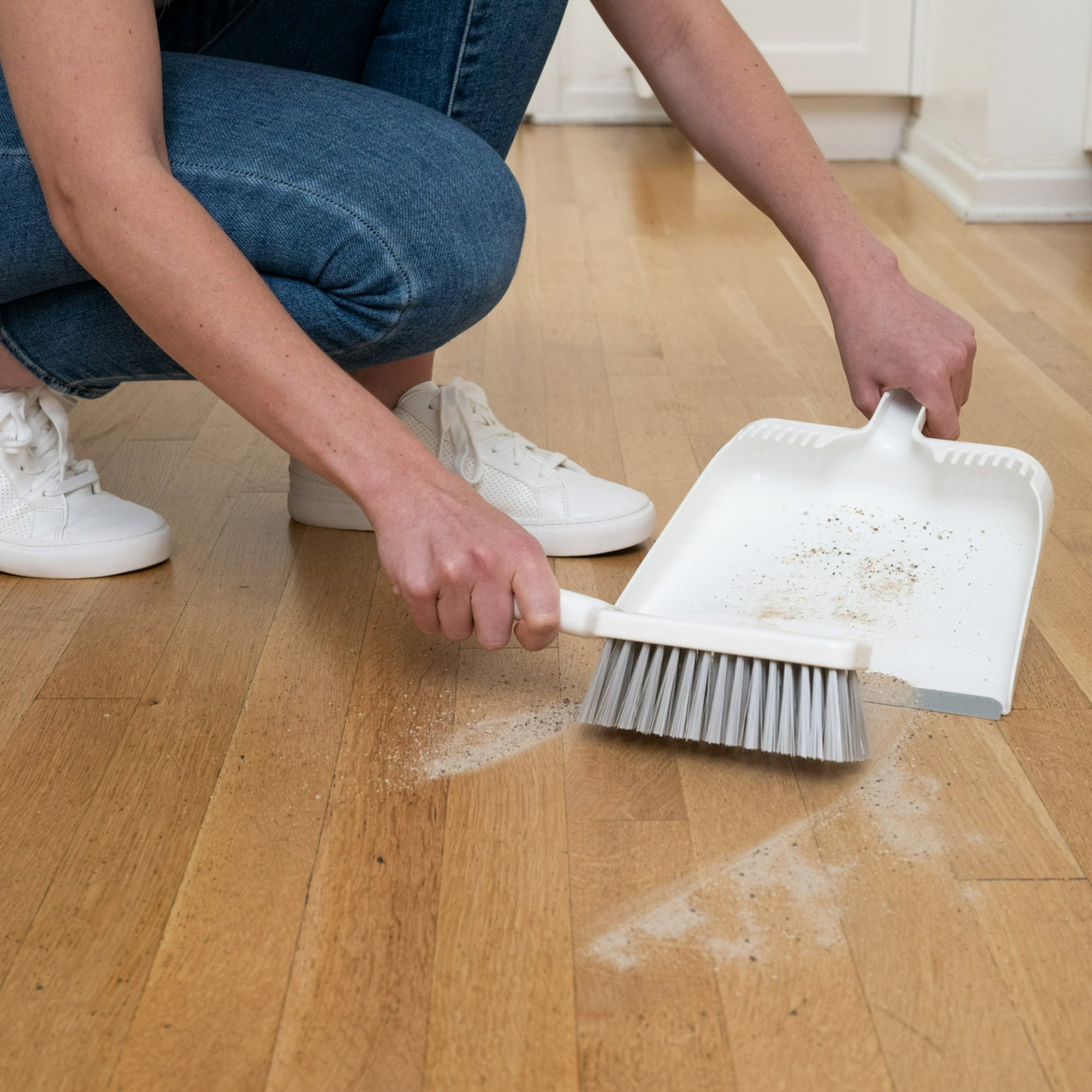 The Home Edit Hand Brush and Dustpan Set - Compact Cleaning Kit for Home, Kitchen, and Office - Ideal for Quick Spills and Mess Cleanup