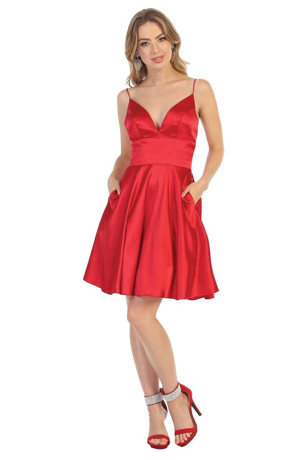 Elegant Burgundy Cocktail Dress for Women - Perfect for Evening Parties, Weddings & Special Occasions