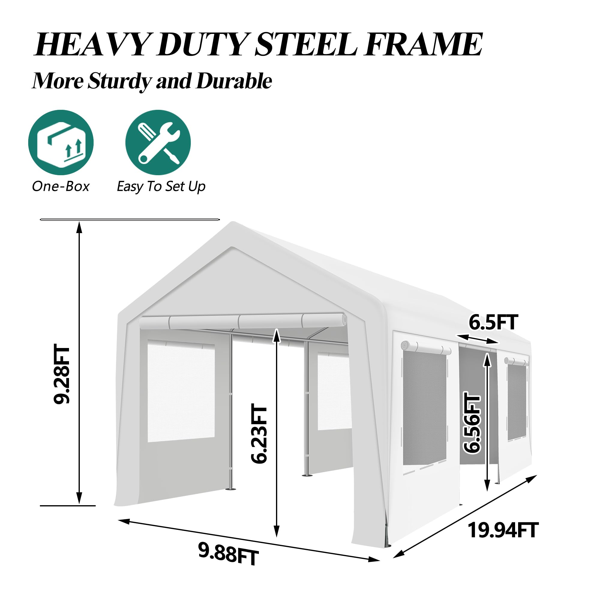 10' x 20' Heavy Duty Canopy Tent - Waterproof Outdoor Party Shelter with 4 Sand Bags for Weddings, Birthday Parties, and Events | Perfect for Backyard Gatherings, Farmers Markets, and Camping Trips