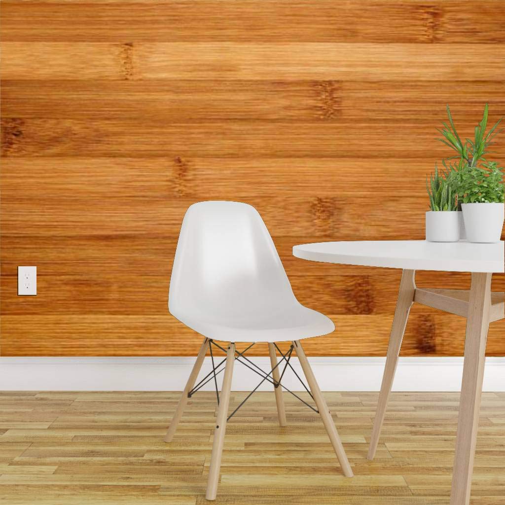 Brown Bamboo Wood Texture Peel and Stick Wallpaper - Self-Adhesive Vinyl Film Roll for Walls, Horizontal Plank Design, Top View Closeup - Perfect for Home Decor, Bedroom Accent Walls, Office Renovation & Shelf Lining