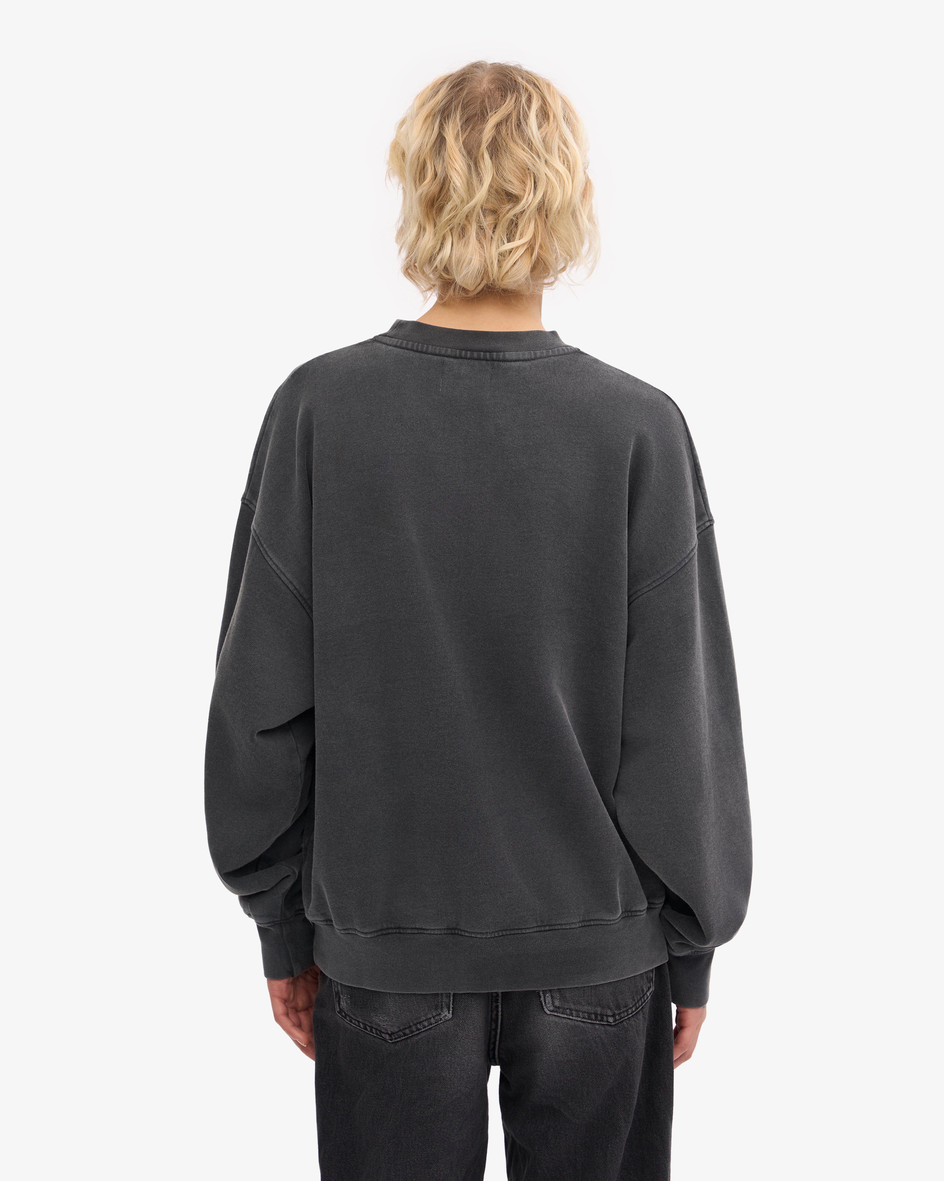 Organic Oversized Crewneck Sweatshirt - Faded Black | Soft & Comfortable Unisex Pullover for Casual Wear & Loungewear