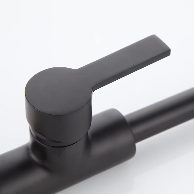 Premium SUS 304 Stainless Steel Single Lever Kitchen Sink Faucet - 360° Swivel Matte Black Mixer Tap for Hot & Cold Water - Ideal for Modern Kitchens, Restaurants, and Food Prep Areas
