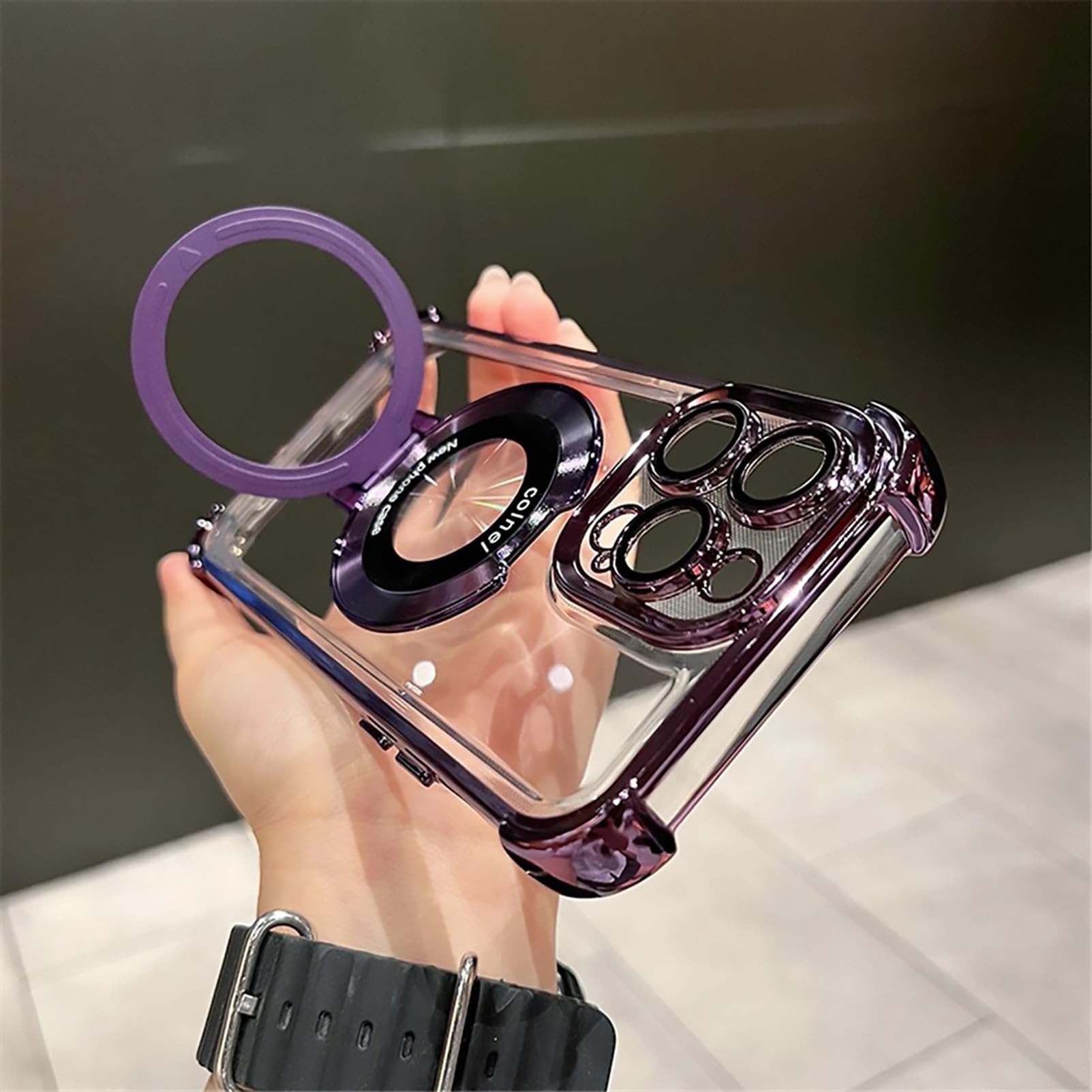 Magnetic Ring Stand Case for iPhone 14 Pro Max - Military Grade Shockproof, Slim Design, MagSafe Compatible, Purple | Perfect for Work, Travel & Everyday Protection