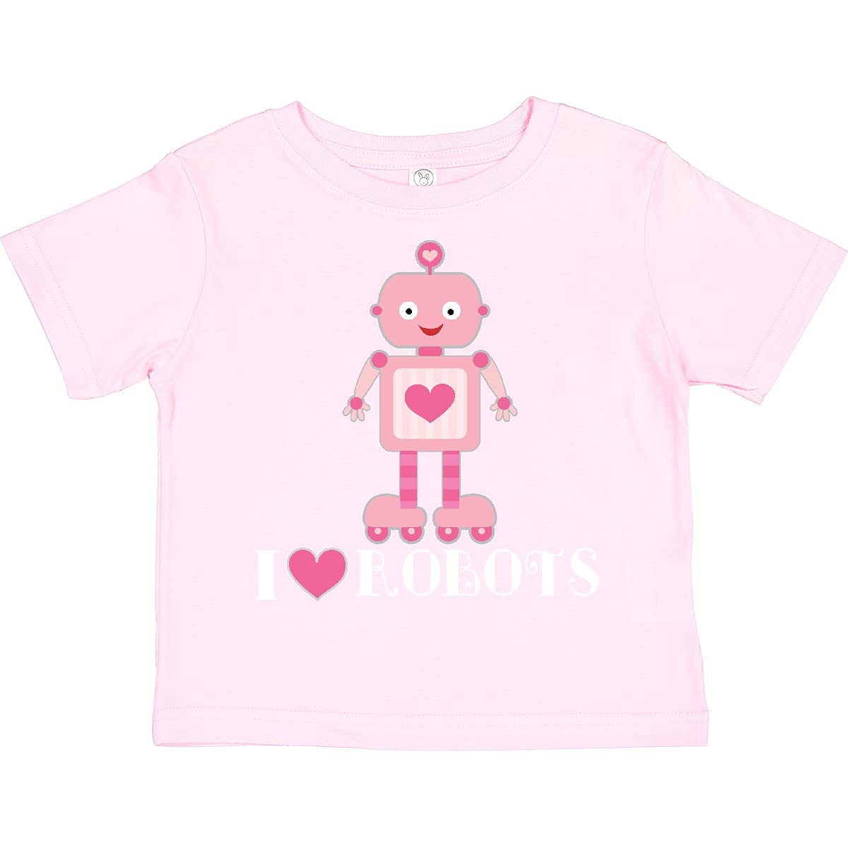 Inktastic Robotics I Love Robots Toddler T-Shirt for Girls - Cute Robot Themed Tee for Toddler Girls, Birthday Gifts & STEM Activities