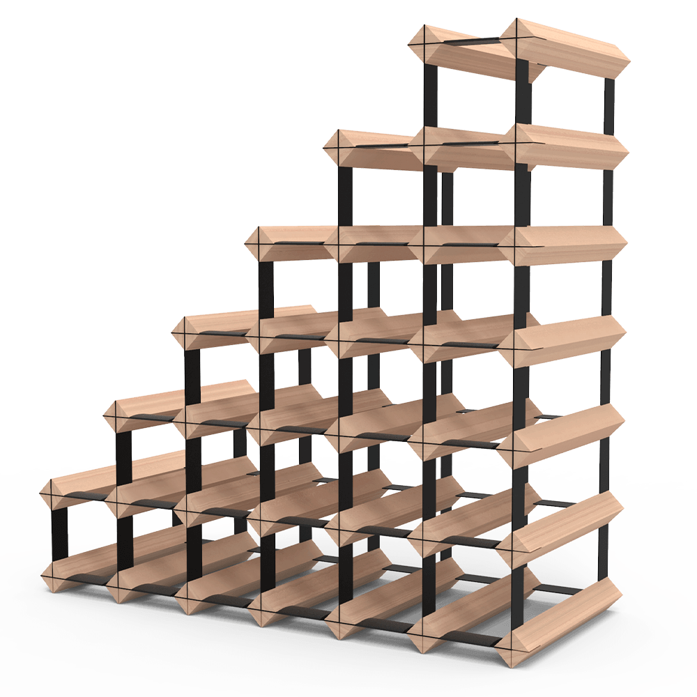 Sloped Timber Wine Rack - Premium Wooden Wine Storage for 6-12 Bottles - Perfect for Kitchen, Dining Room, or Wine Cellar Organization