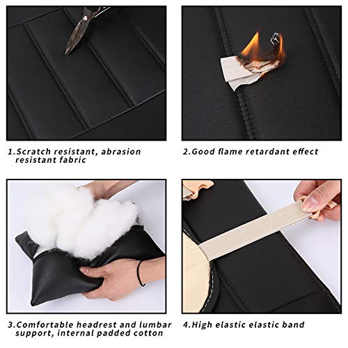 Premium Universal 7-Seat Car Seat Covers - Waterproof Leather Protection with 2 Headrests & 2 Lumbar Pillows (Beige) | Fits Most SUV & Minivan Models | Perfect for Family Road Trips, Daily Commutes & Pet Protection