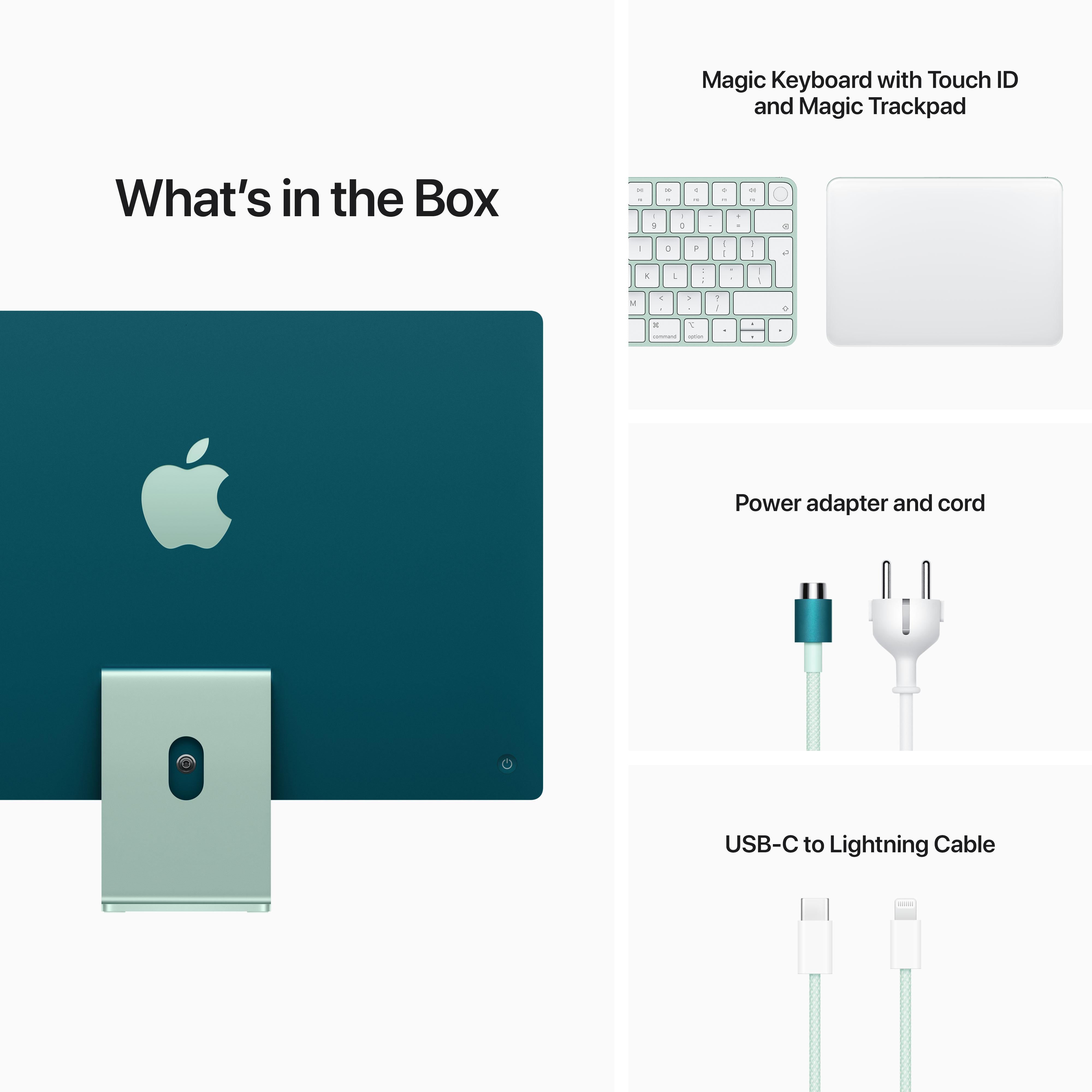 Apple iMac 24-inch with Retina 4.5K Display - M1 Chip (8-Core CPU & 8-Core GPU), 512GB SSD, Green - Perfect for Home Office, Graphic Design & Creative Work