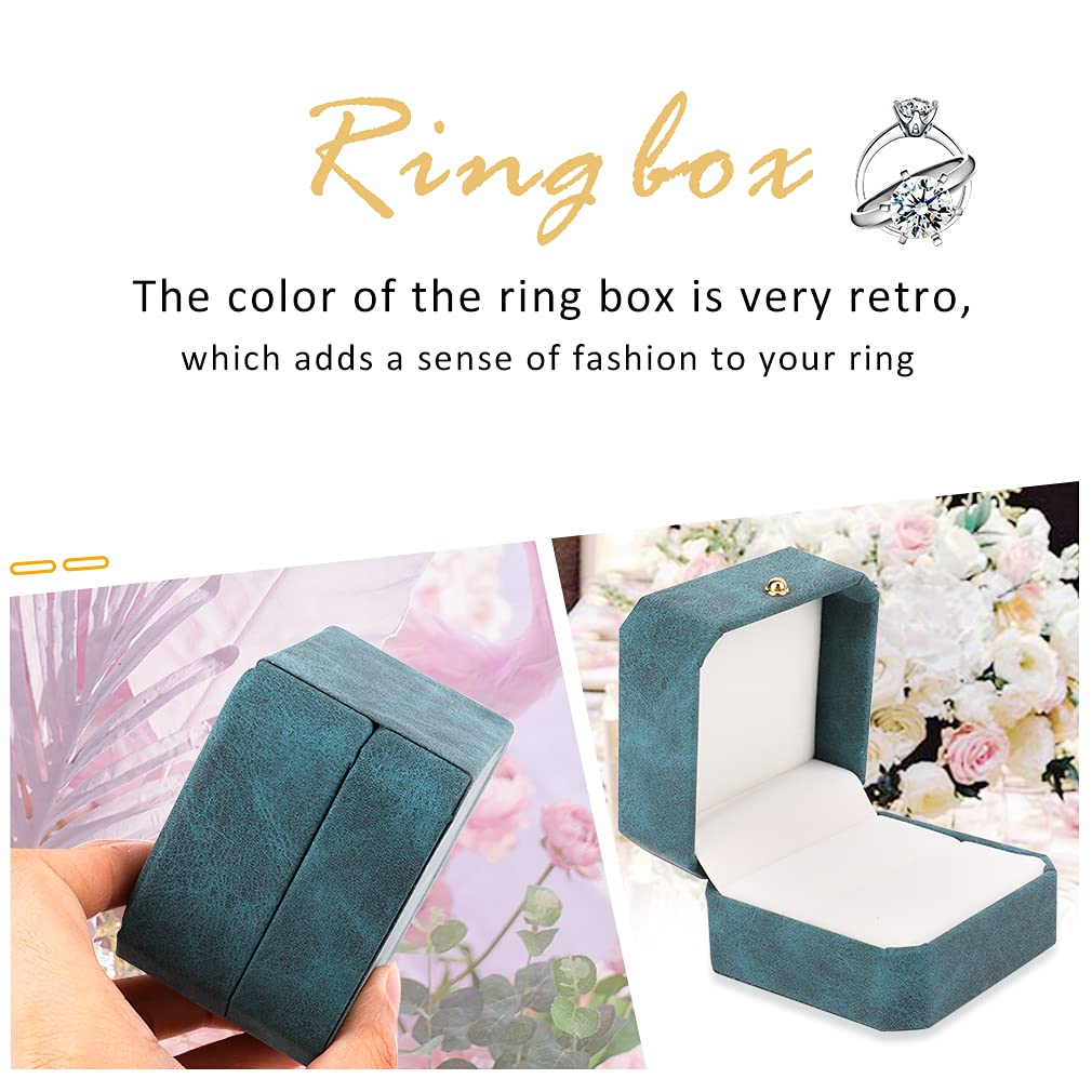 iSuperb Green Velvet Ring Jewelry Box - Elegant Engagement, Wedding & Proposal Ring Display Case - Perfect for Gifts, Ceremonies & Jewelry Storage