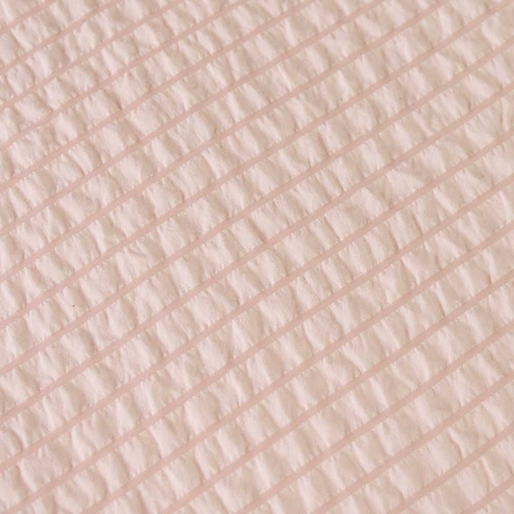 Ardor Ingrid Blush Seersucker Stripe Quilt Cover Set - Double Size Soft Cotton Bedding with Ruffled Edge, Perfect for Master Bedroom, Guest Room & Coastal Home Decor