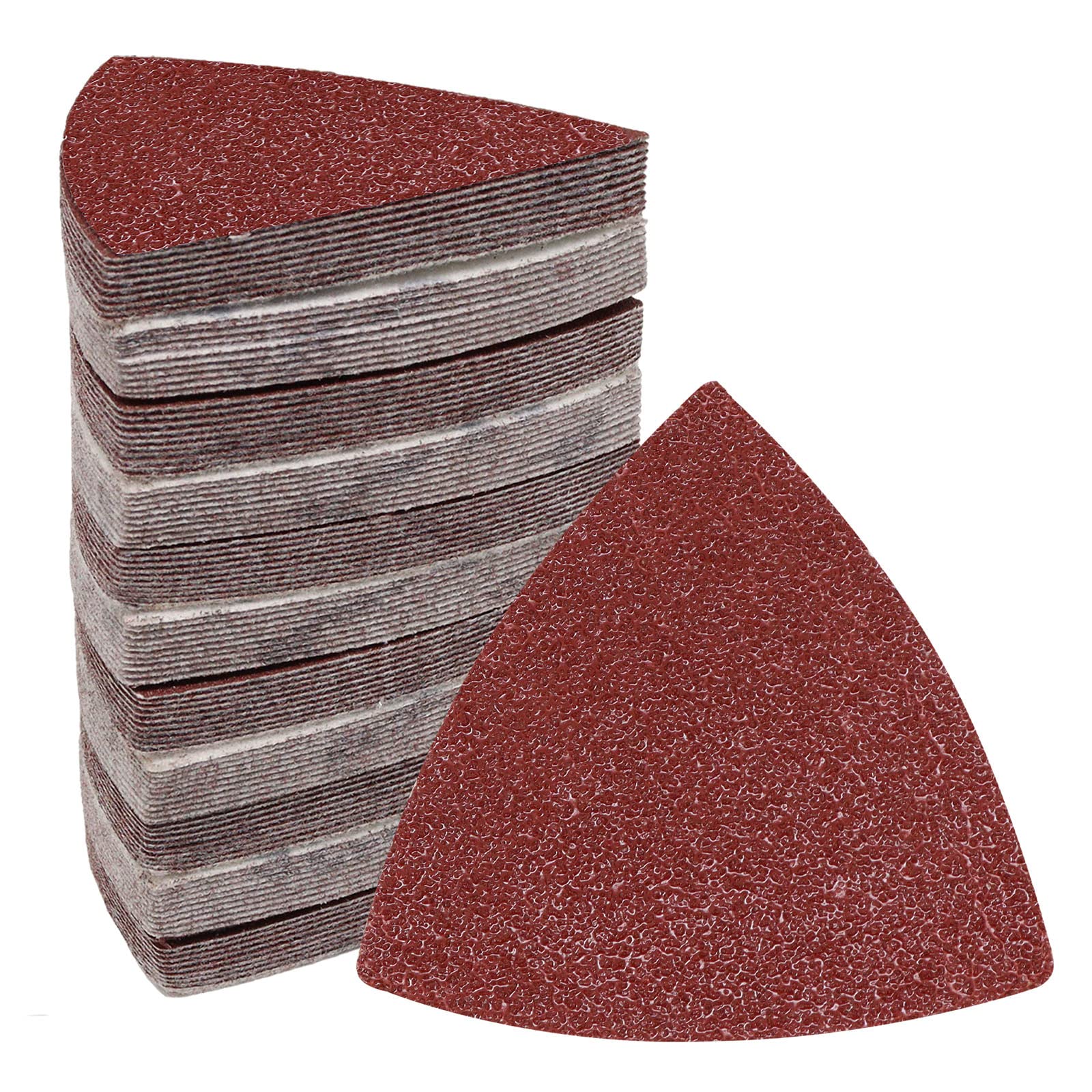 120 Pcs Triangle Sanding Pads, 40 Grits Hook & Loop Sandpaper for Oscillating Multi Tool - 3-1/8