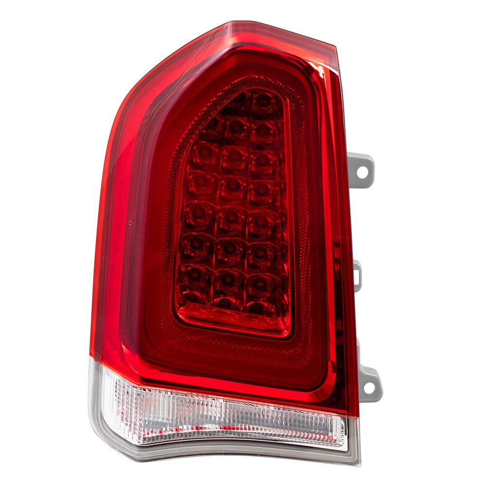 Brock Replacement Driver Tail Light with Chrome Compatible with 2015-2019 Dodge 300 - Perfect for Night Driving & Enhanced Safety