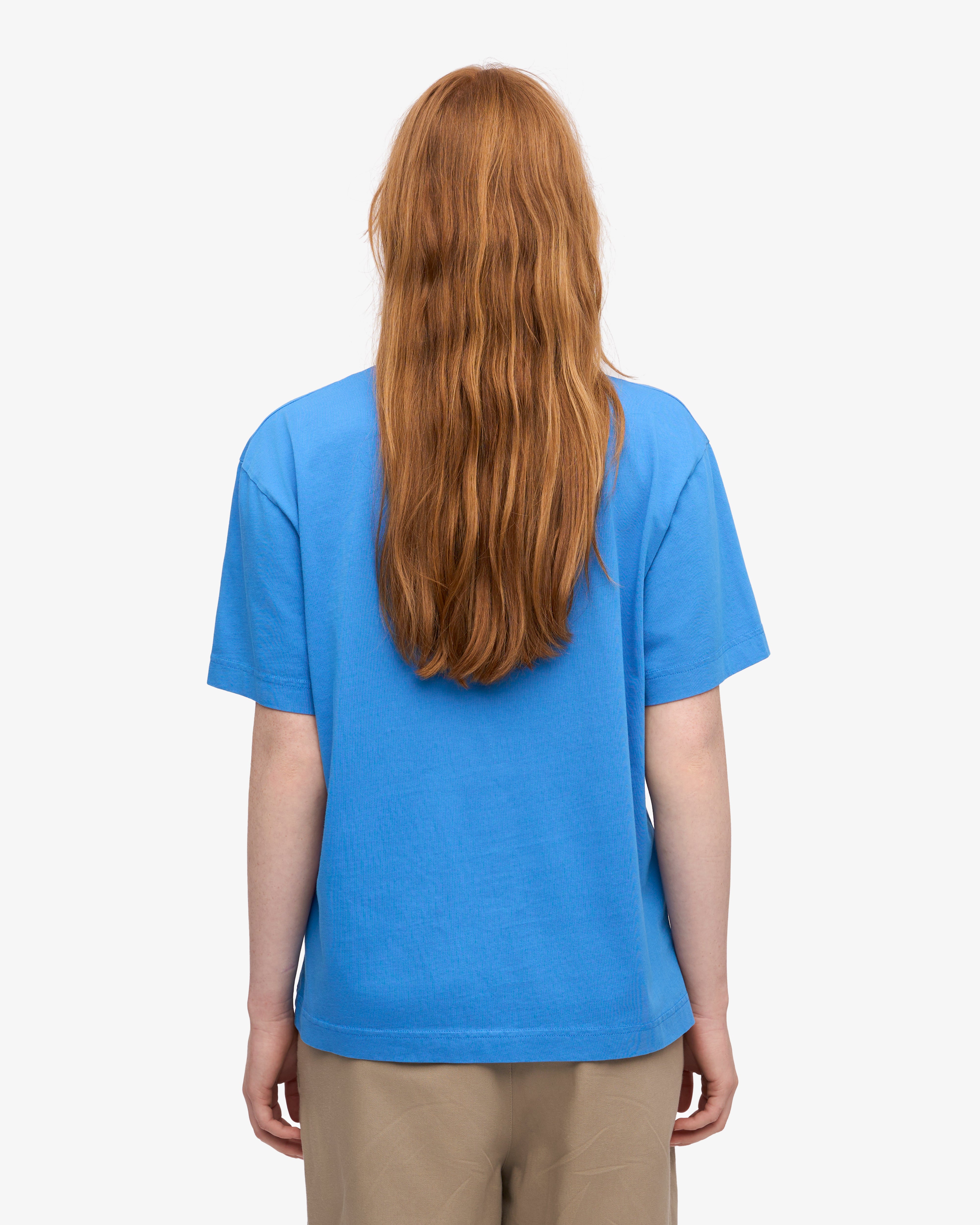 Oversized Organic Cotton T-Shirt for Women - Soft & Comfortable Pacific Blue Tee - Perfect for Casual Wear, Loungewear & Everyday Outfits