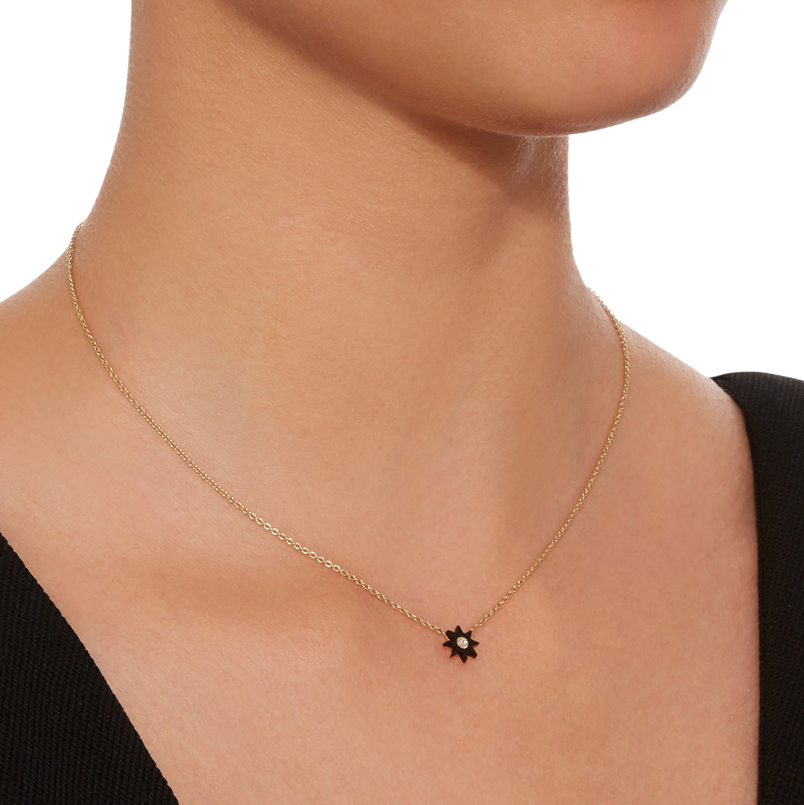 Twinkle Hard Stone Necklace for Women - Natural Gemstone Pendant Jewelry in 4 Colors (Amber, Lapis, Onyx, Rose Quartz) - Perfect for Gifts, Parties & Everyday Wear