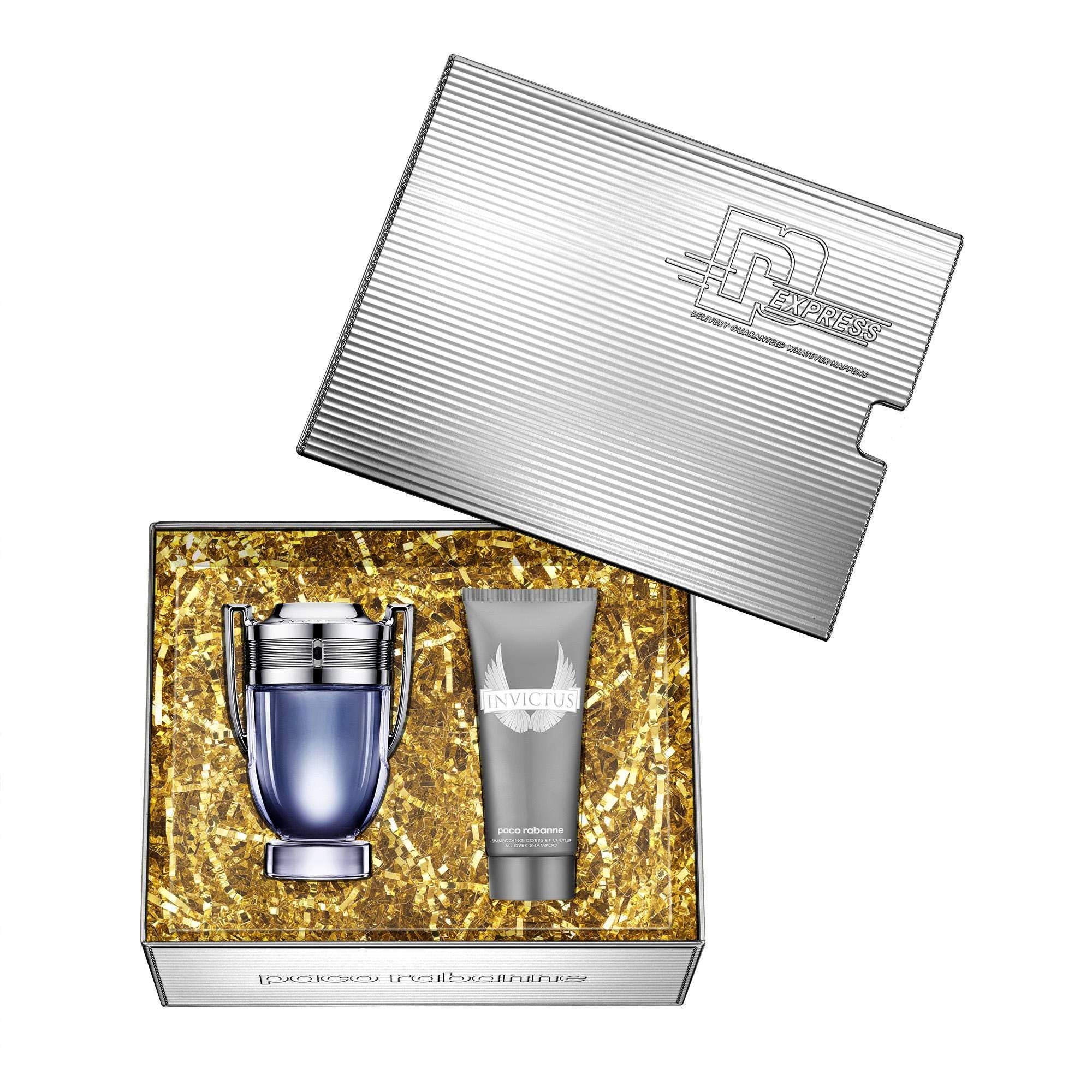 Paco Rabanne Invictus Men's Gift Set - 3.4 oz Eau De Toilette Spray & 3.4 oz Shower Gel | Fresh Masculine Fragrance for Day & Night | Perfect for Gifts, Date Night & Special Occasions