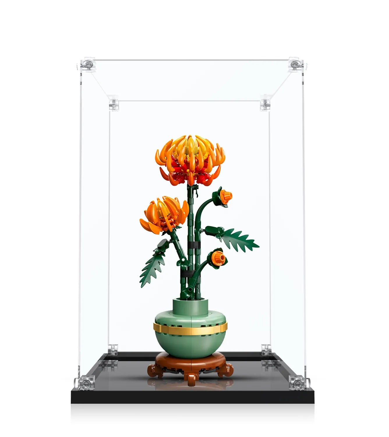 LEGO Icons Chrysanthemum 10368 Display Case - Clear Acrylic Showcase for Flower Building Set - Perfect for Home Decor, Office Display & Collector's Showcase