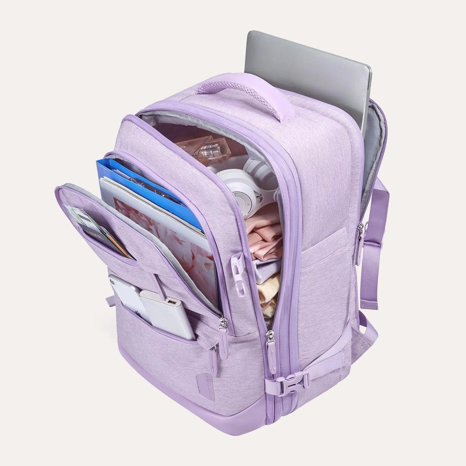 Falco 40L Expandable Airline Approved Carry On Travel Backpack - Waterproof Laptop Backpack for Business Travel, Weekend Trips & Commuting