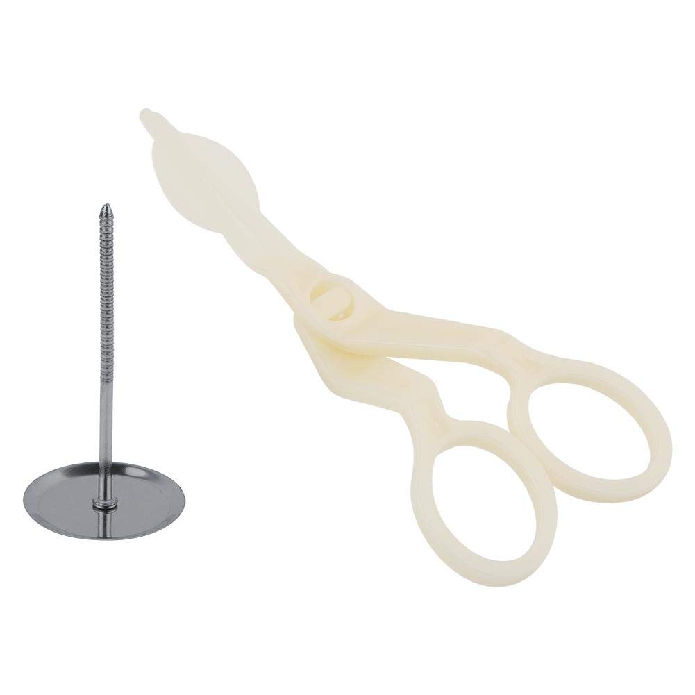 Professional Fondant Cake Decorating Tool Set - Plastic Cake Flower Nail & Flower Lifter with Sugar Craft Scissors for Cake, Cupcake, and Pastry Decorating - Perfect for Birthday, Wedding, and Special Occasion Cake Designs
