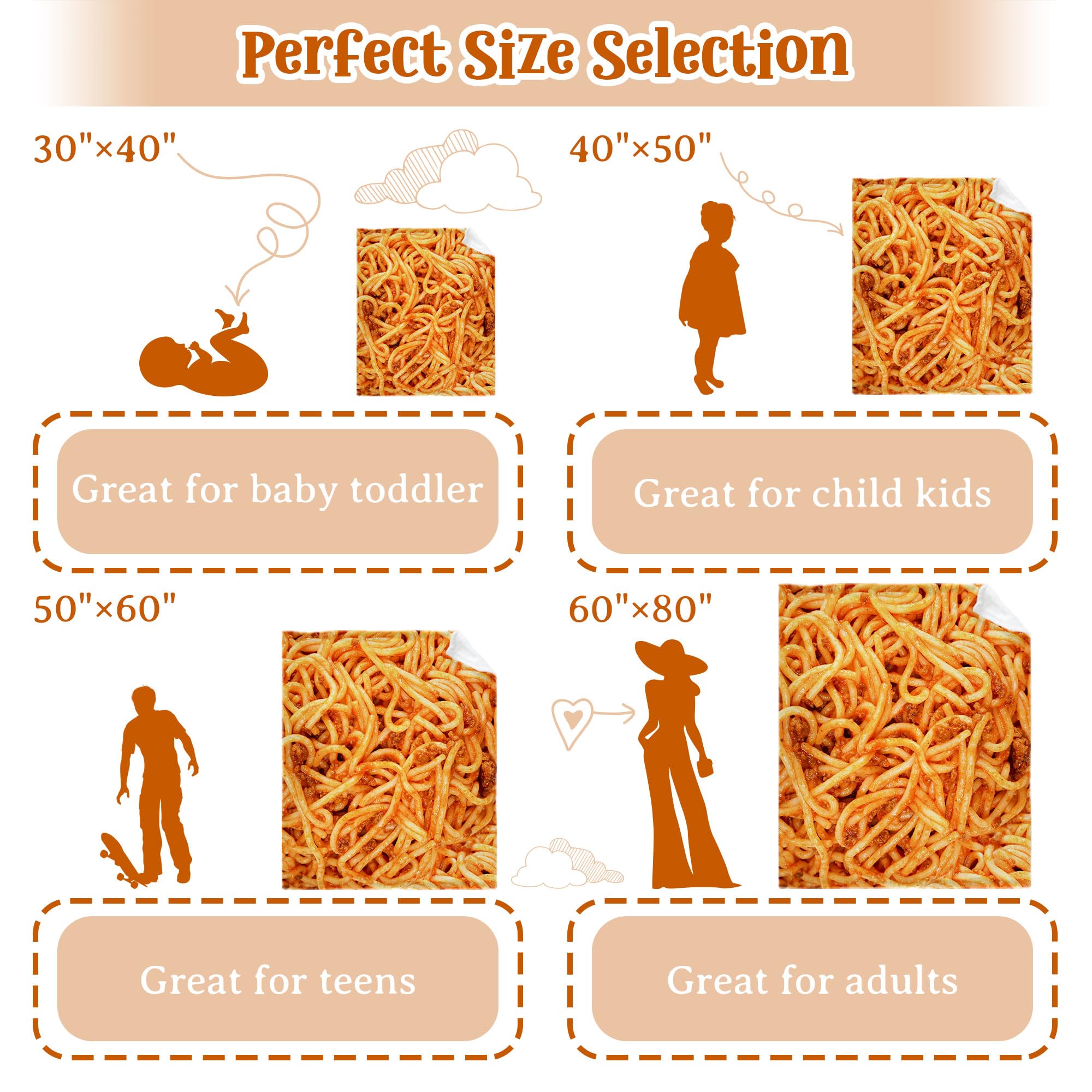Tomato Spaghetti Pattern Throw Blanket - Ultra Soft & Cozy 40