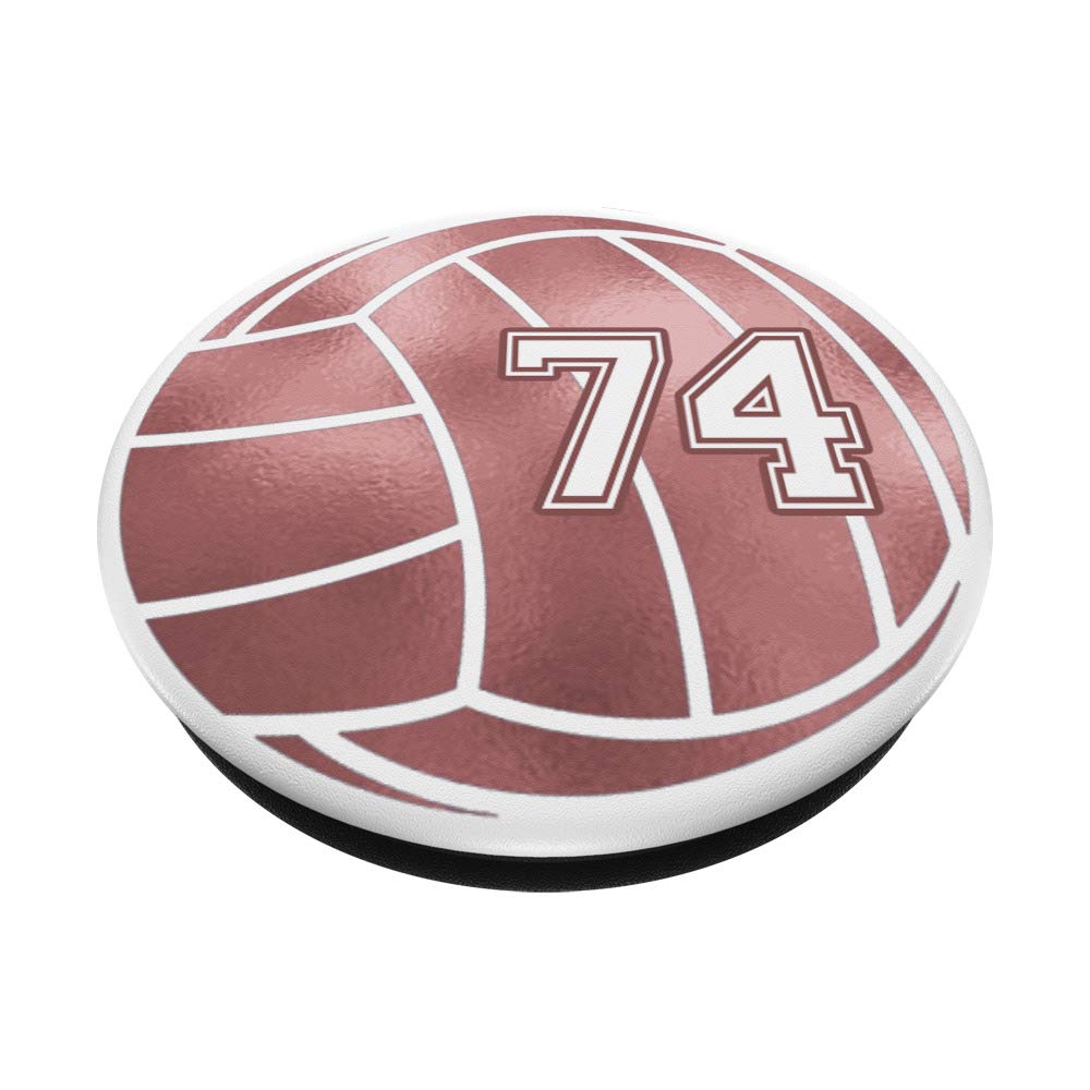 Rose Pink Volleyball Phone Grips - Volleyball Jersey #74 Design - Perfect Gift for Volleyball Players & Fans - Great for Games, Practice & Team Spirit Accessories
