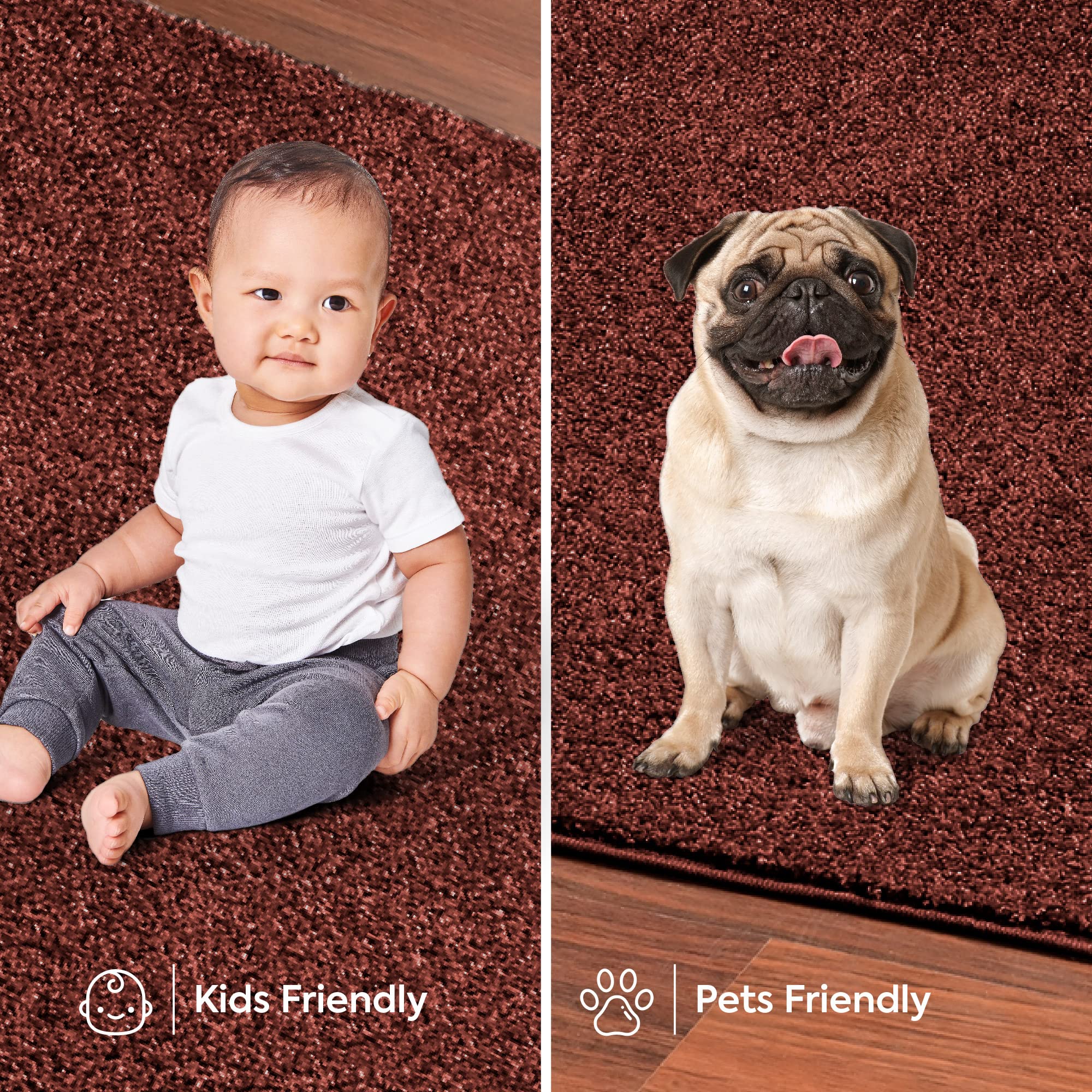 Premium Chocolate Brown Indoor/Outdoor Runner Rug 2' x 12' - Commercial Grade, Pet & Kid Friendly, Stain Resistant - Perfect for Living Room, Hallway, Wedding Aisle, Event Decor - Made in USA