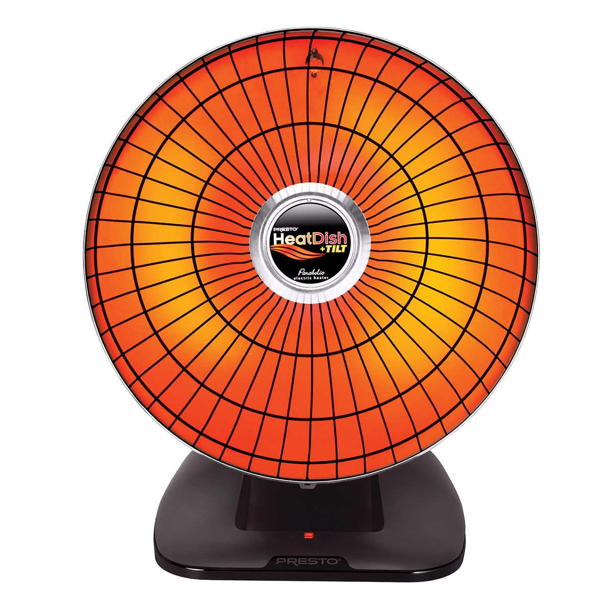 Presto Heat Dish Plus Parabolic Electric Space Heater - Fast Heating Portable Heater for Home, Office & Indoor Use - Energy Efficient Ceramic Heater with Adjustable Thermostat