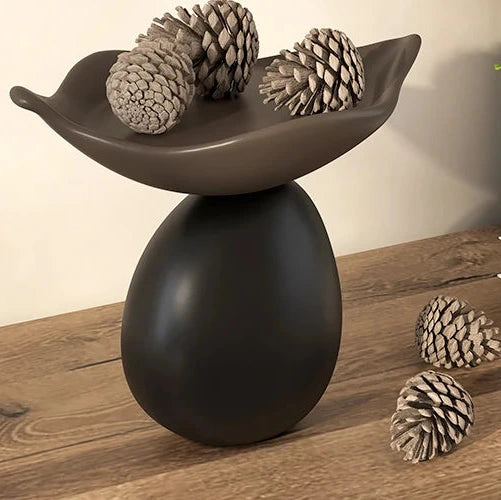 Stylish Balance Form Decorative Bowl - Handcrafted Ceramic Fruit Serving Bowl for Dining Table Centerpiece, Kitchen Counter Decor, and Gift Giving