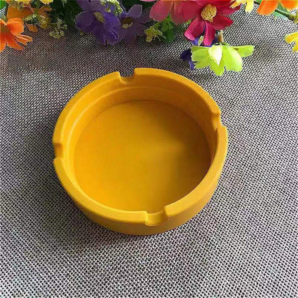 Heat Resistant Silicone Ashtray - Yellow Desktop Cigarette Ash Holder for Indoor & Outdoor Smoking Areas - Perfect for Home, Office, Patio, and Car Use