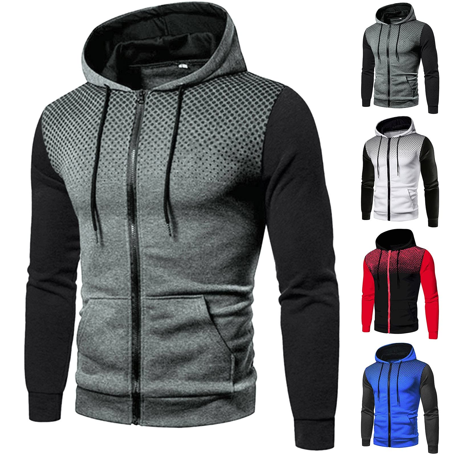 Men's Graphic Hoodie Pullover - Cozy Block Color Athletic Sweatshirt | Long Sleeve Casual & Sports Wear for Gym, Running & Outdoor Activities