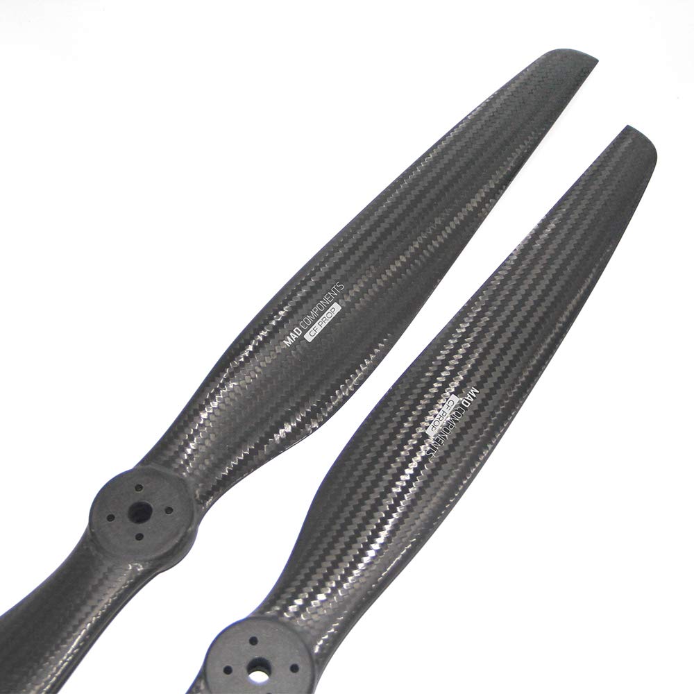MAD COMPONENTS Carbon Fiber Propeller 34.1x11.4in (D10-D20 M3X4) - Matt Pair (CW+CCW) for Professional Drones, Multirotors & RC Hobby - Perfect for Aerial Photography, Racing and FPV Flying
