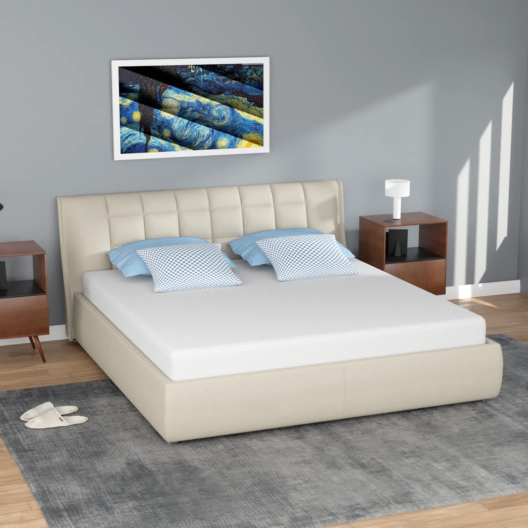 FDW 5 Inch Gel Memory Foam Mattress - Medium-Firm Queen Size for Pressure Relief & Cool Sleep - CertiPUR-US Certified Mattress in a Box - Ideal for Kids & Adults Bedroom, Guest Room, RV or Dorm Use