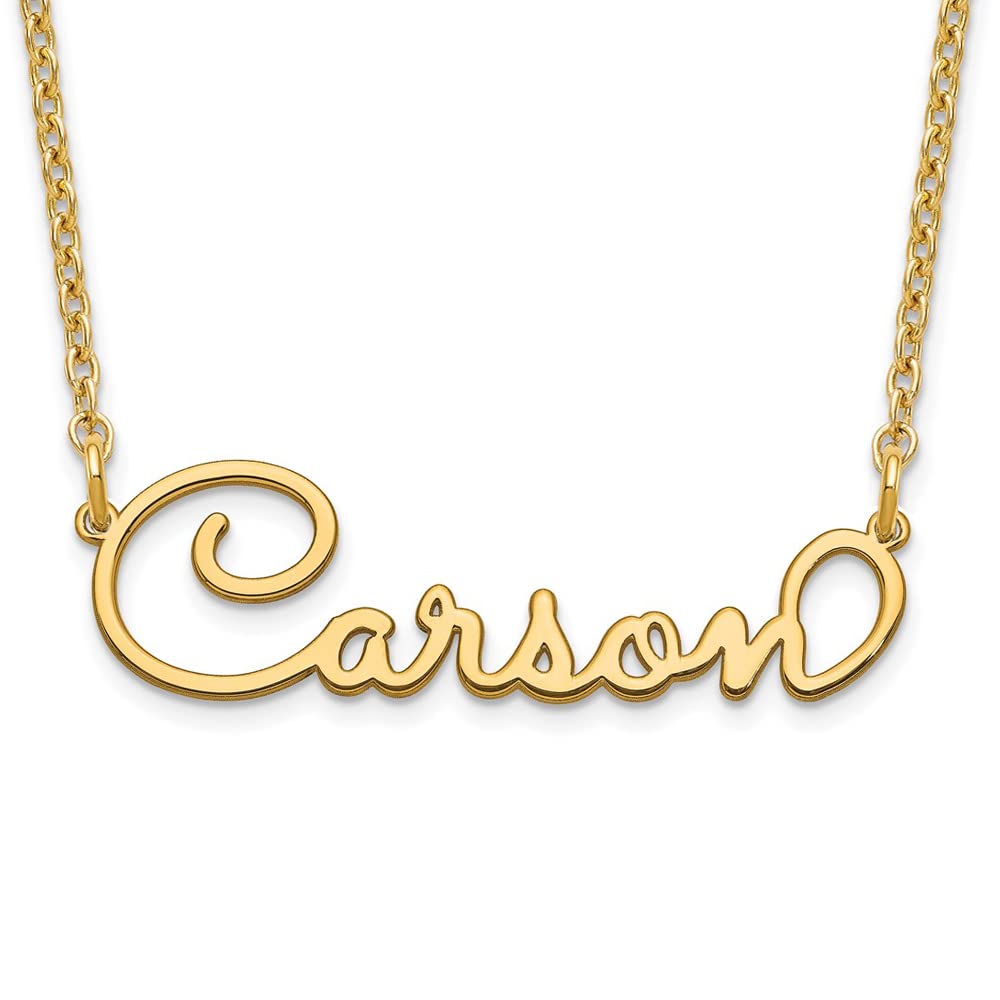 Personalized Polished Simple Script Name Necklace - Custom Engraved Jewelry for Women - Perfect Gift for Birthday, Anniversary & Valentine's Day