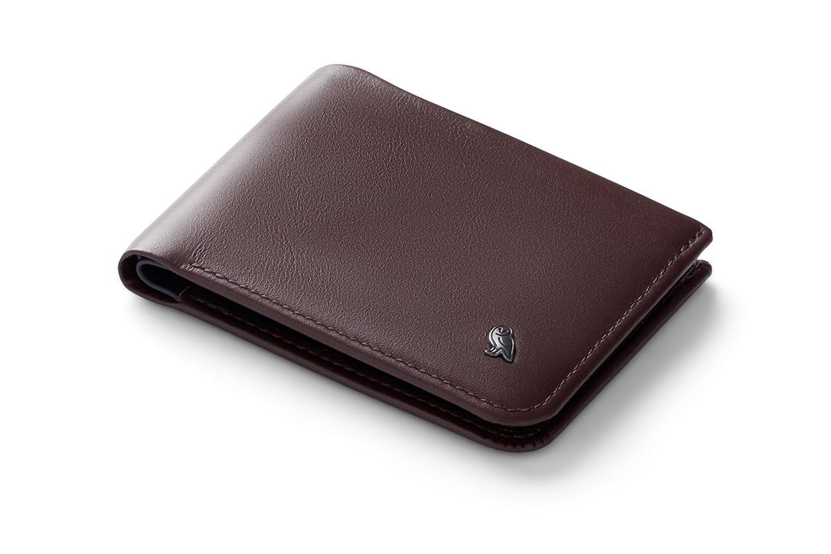 BELLROY Hide & Seek Bi Fold Wallet for Men - Slim RFID Blocking Leather Wallet in Deep Purple | Perfect for Everyday Carry, Travel & Minimalist Lifestyle