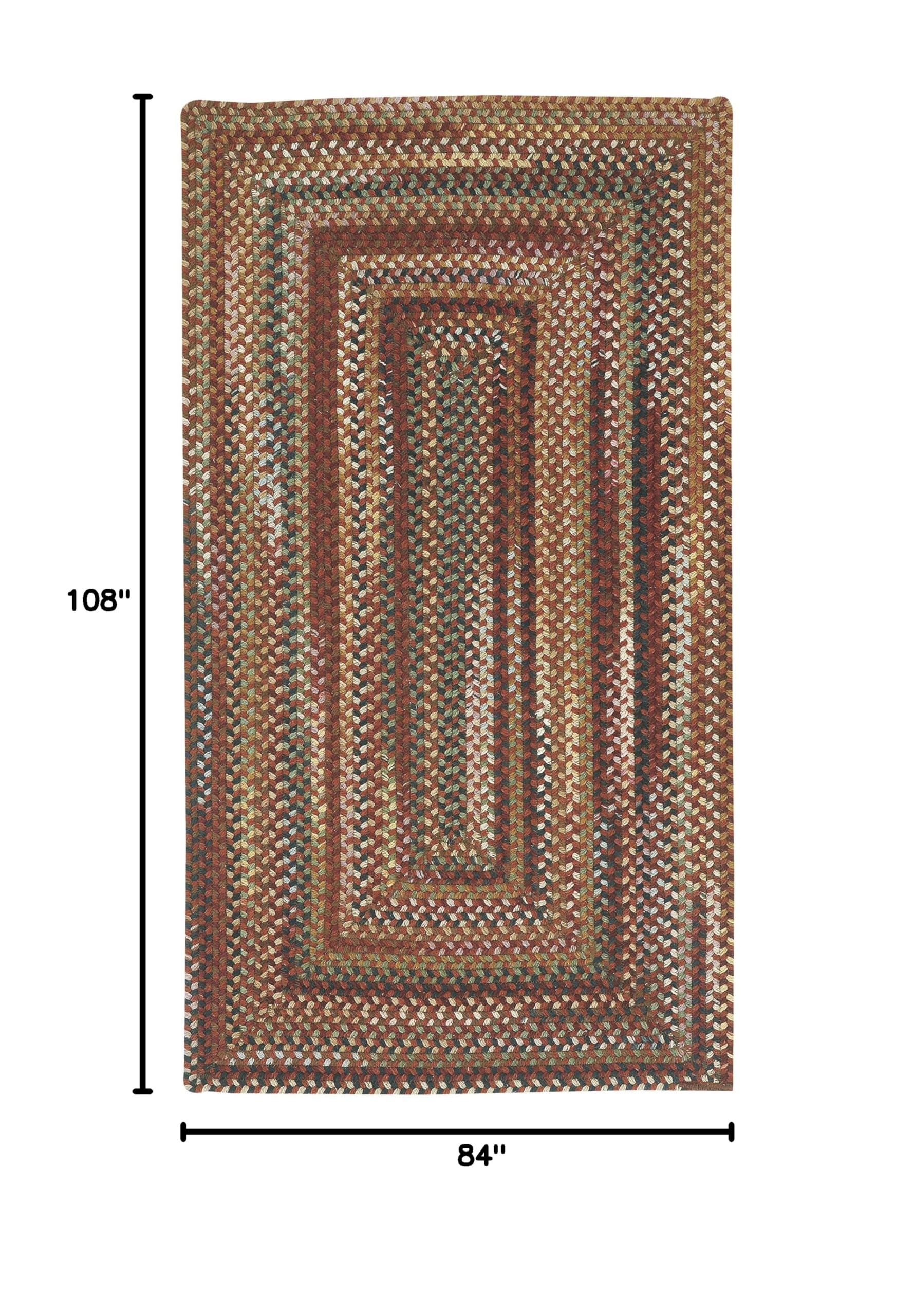Capel Rugs Bangor Rectangle Braided Area Rug 7x9 Feet - Cinnamon Brown - Durable Jute & Cotton Blend - Perfect for Living Room, Bedroom or Office Decor