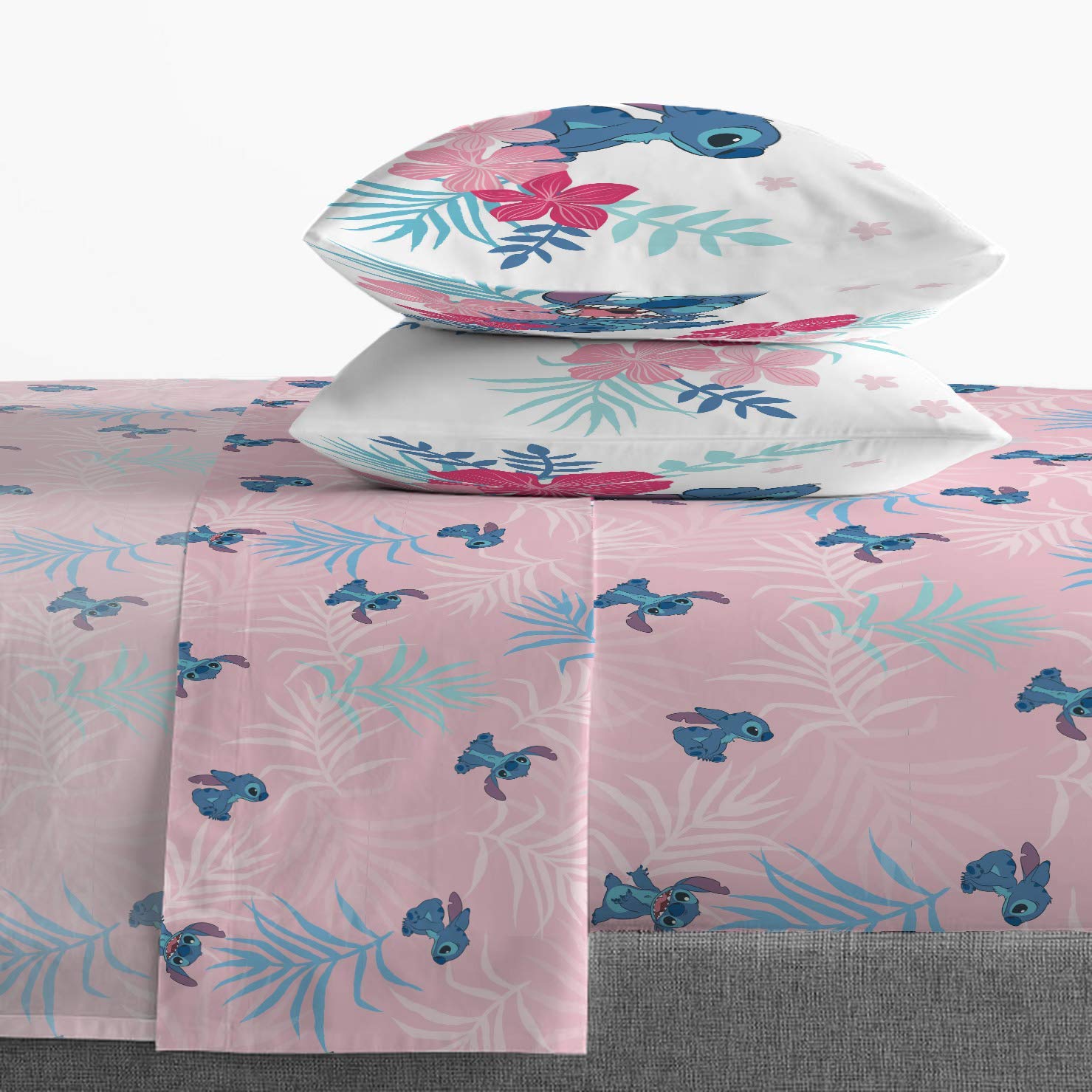 Disney Lilo & Stitch Paradise Dream 11-Piece Full Bedding Set - Includes Comforter, Fitted Sheet, Pillowcases - Perfect for Kids' Bedrooms, Themed Rooms & Disney Fans