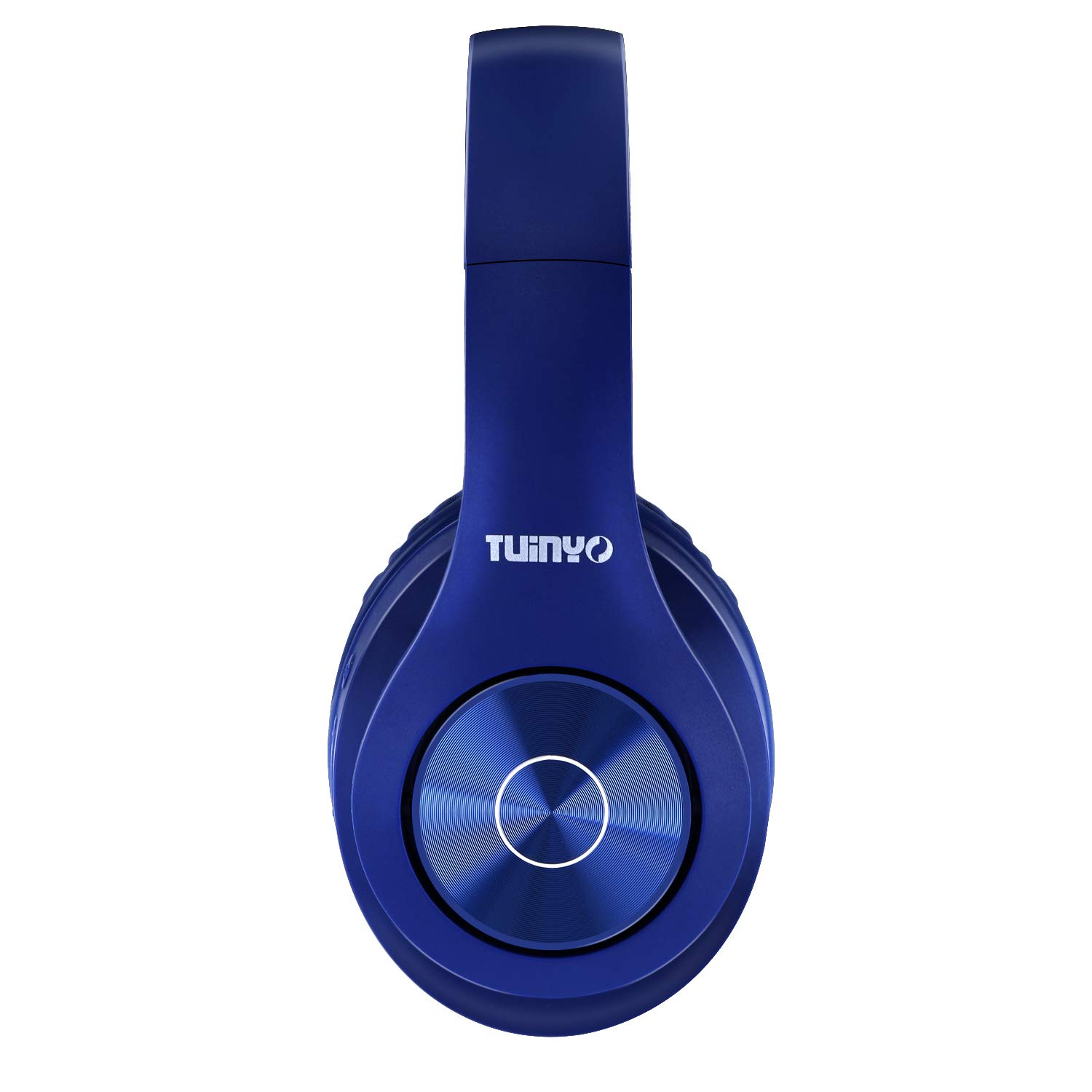 TUINYO Wireless Bluetooth Headphones Over Ear with 40H Playtime, Deep Bass & Built-in Mic - Soft Memory-Protein Earmuffs for PC, Cell Phone & TV (Dark Blue) - Perfect for Gaming, Workouts & Travel