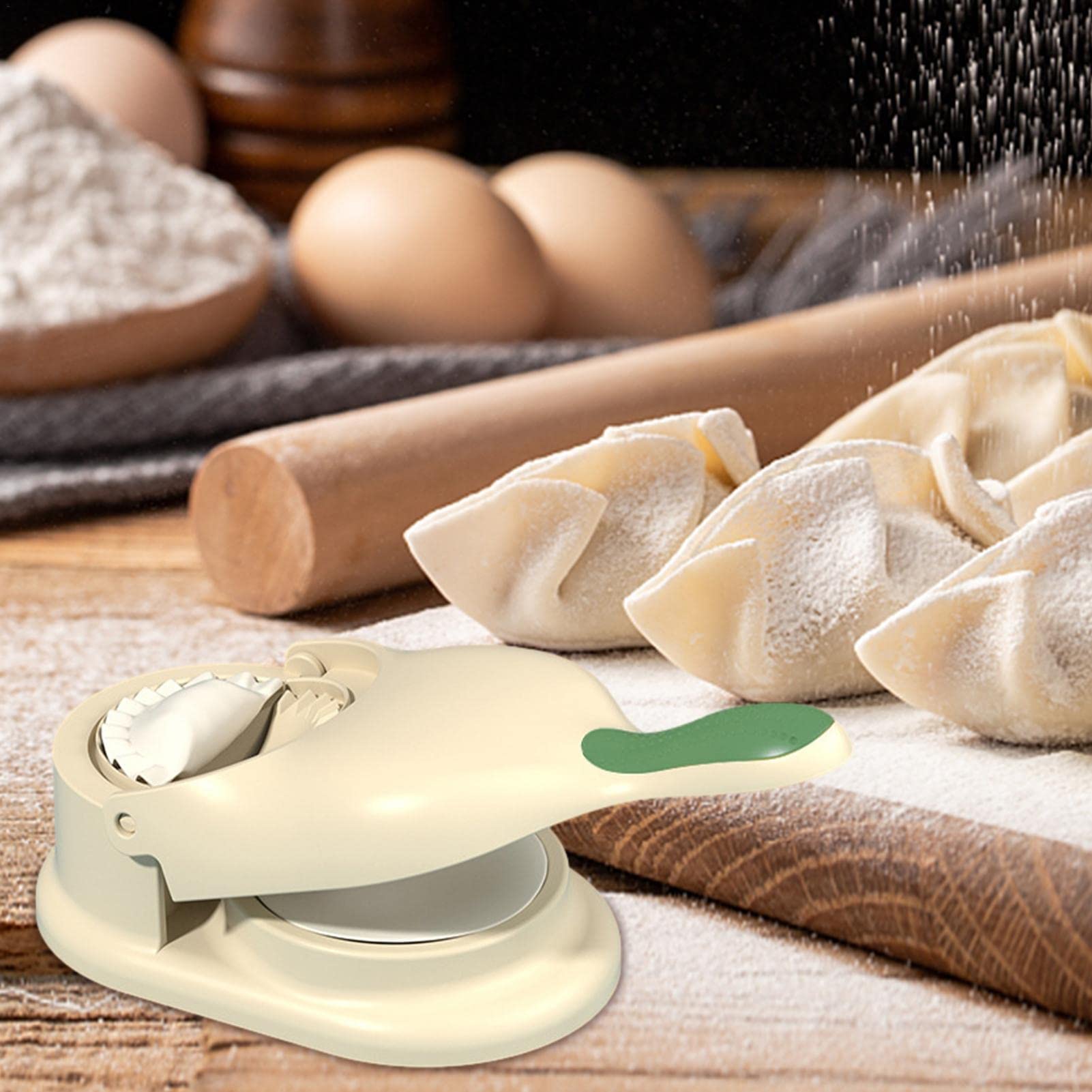 Upgraded 2-in-1 Dumpling Maker Mold - Manual Dough Press Tool for Round Dumpling Wrappers | Perfect for Homemade Dumplings, Asian Cooking & Family Cooking Activities