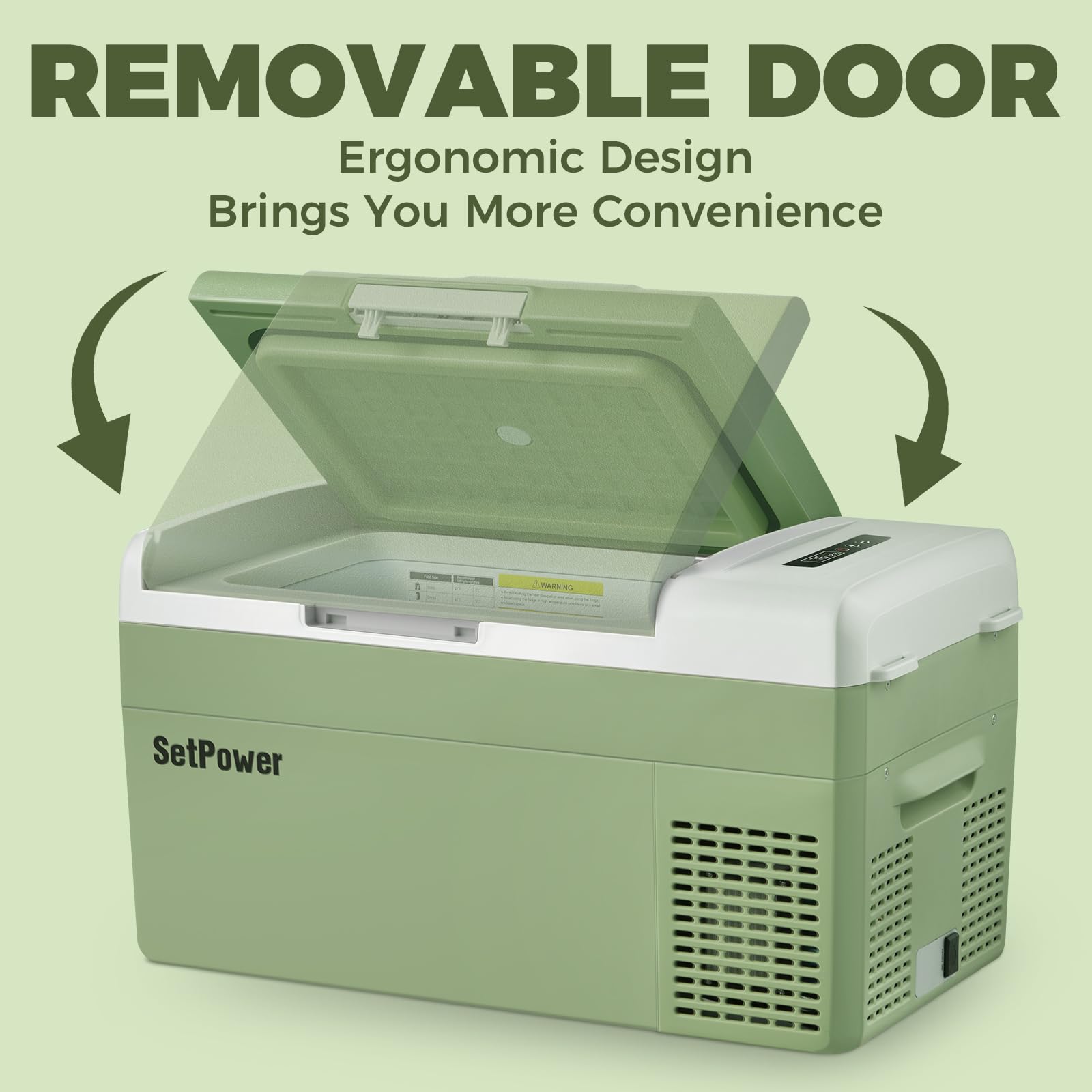 Setpower FC15 15.8 Quart (15L) Portable Car Refrigerator Freezer -4℉ to 68℉, 12V/24V DC & 110-240V AC Compressor Cooler for Camping, RV, Truck, Boat, Travel, Home & Outdoor Adventures | Perfect for Road Trips, Picnics & Tailgating