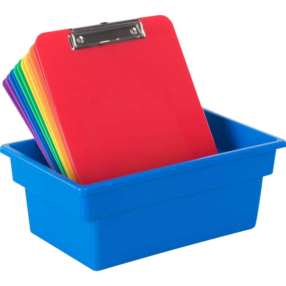 Really Good Stuff All-Purpose Storage Bins - Set of 12 Clear Plastic Organizers for Home, Office & Classroom Organization