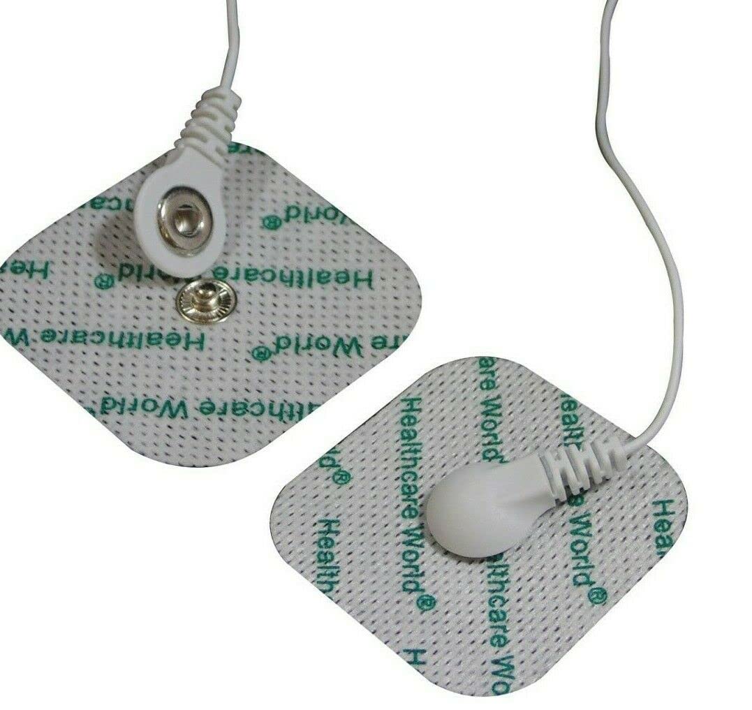 Snap/Stud Tens Electrode Leads with Standard Female Plug - Compatible with TENS Units for Pain Relief Therapy - Ideal for Home & Professional Use