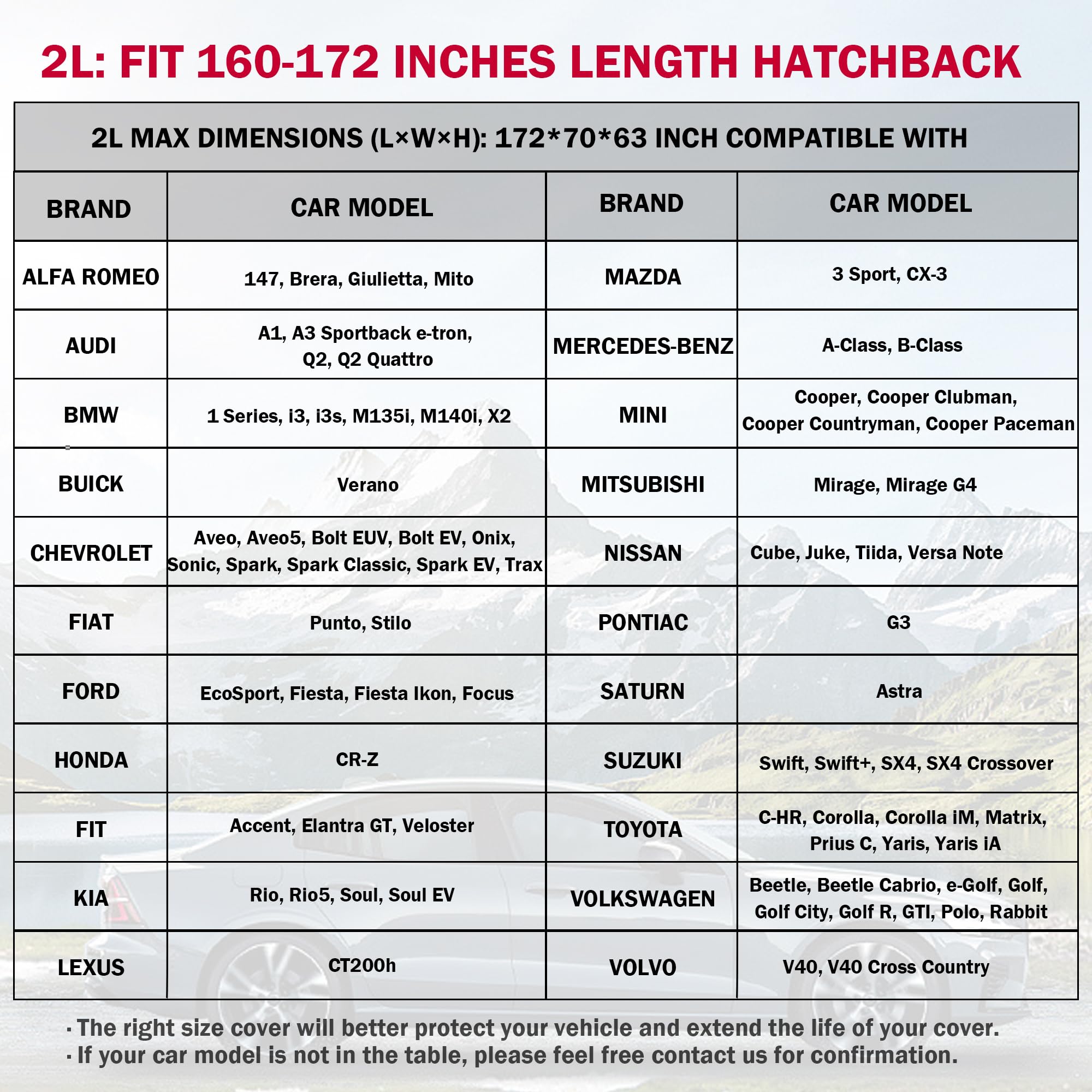 Waterproof All-Weather Car Cover with Zipper Door - Universal Fit for Hatchback (160