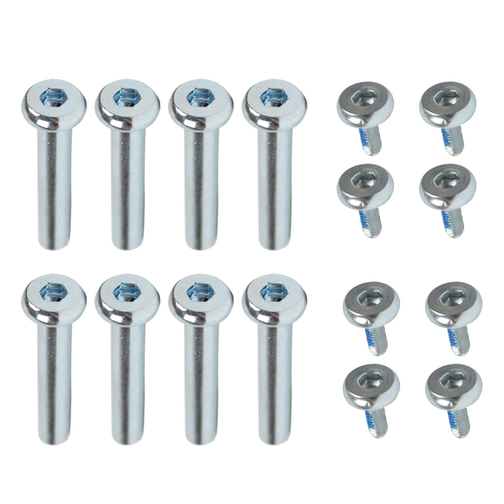 33mm Inline Skate Axles 8-Pack - Replacement Nuts and Bolts for Rollerblades & Skates - Perfect for Maintenance, Repair, and Performance Tuning