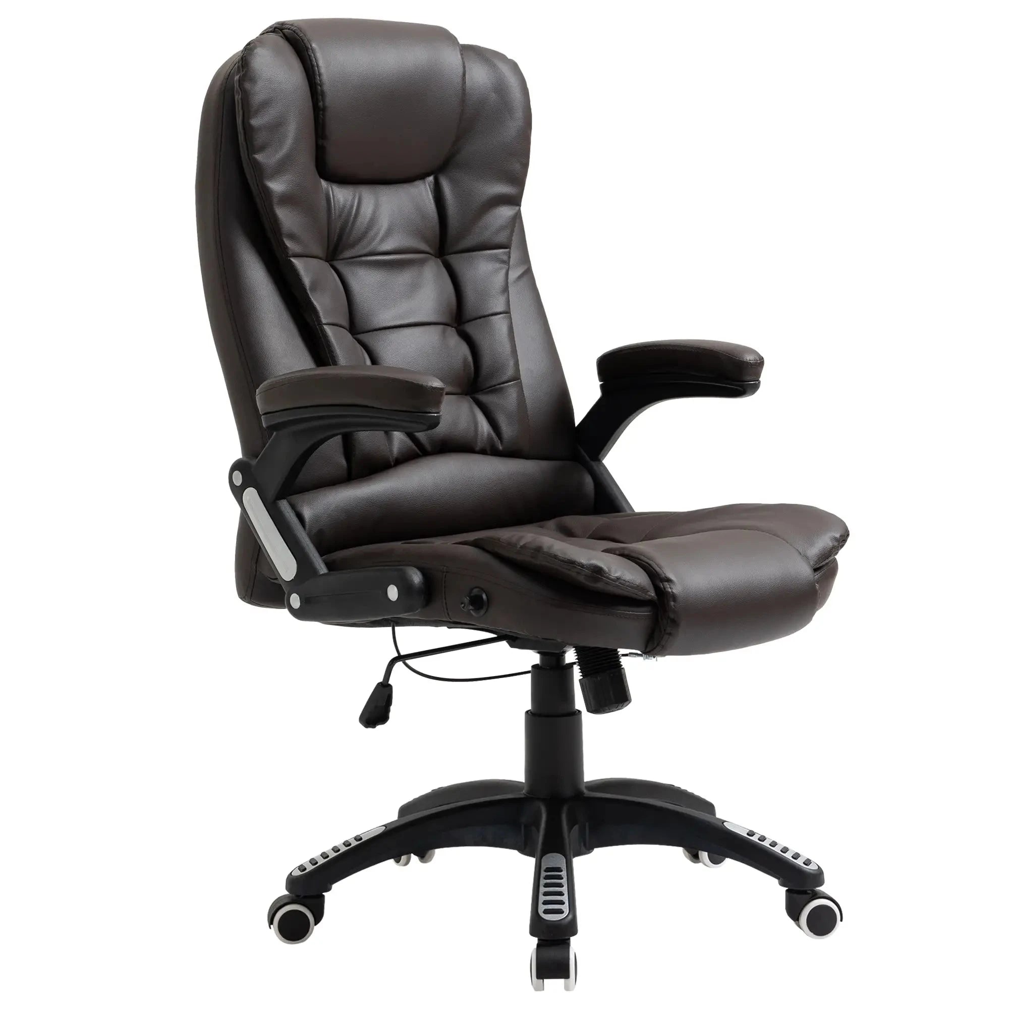 Premium High Back Faux Leather Executive Office Chair - Ergonomic Swivel Seat with Adjustable Height (Black/Gray) - Perfect for Home Office, Conference Rooms & Corporate Workspaces