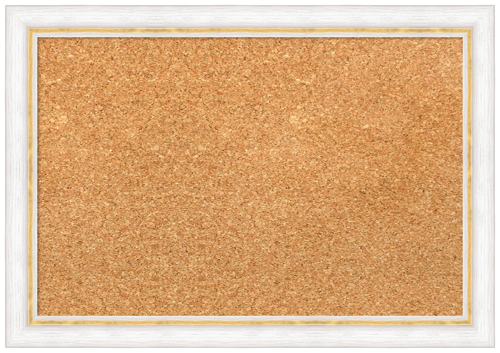 Amanti Art 14x20 Natural Cork Board with White Wood Frame - Vision Board, Office Decor & Home Organization Pinboard | Perfect for Displaying Photos, Notes & Reminders in Home, Office or Dorm
