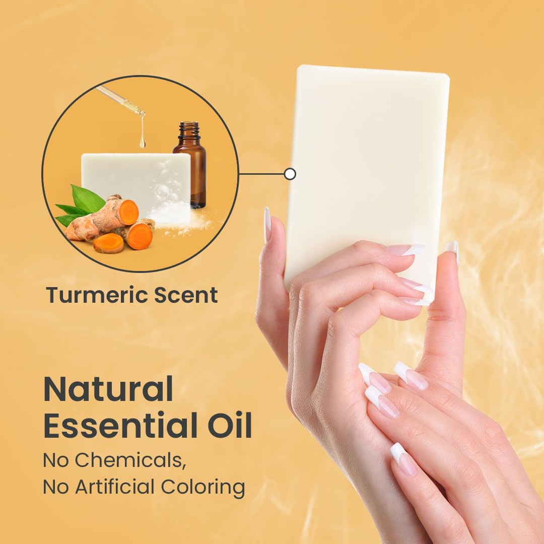 Body Restore Kojic Acid & Turmeric Soap 3-Pack - Vitamin C, E, Shea Butter, Collagen, Hyaluronic Acid & Retinol for Dark Spot Treatment - All Natural, Paraben-Free Skin Brightening Soap Bar for Face & Body - Perfect for Hyperpigmentation, Acne Scars & Uneven Skin Tone
