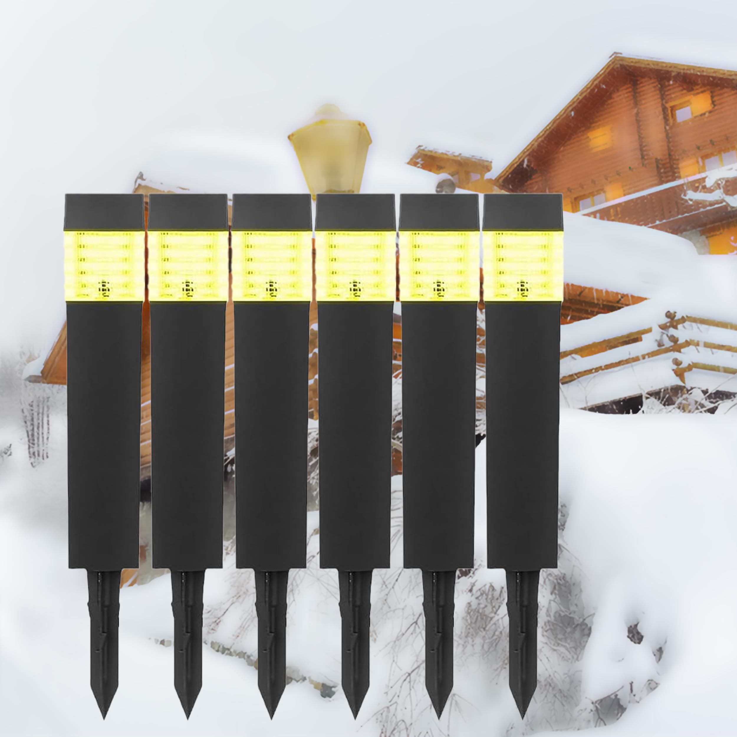 HSZNB Wree Solar Powered Deicer - Electromagnetic Resonance De-Icing Light for Driveways, Solar Powered Outdoor Ice Melting Light - Zero Energy Consumption (Yellow, 5 Pack) - Perfect for Winter Driveway, Walkway & Stair Safety