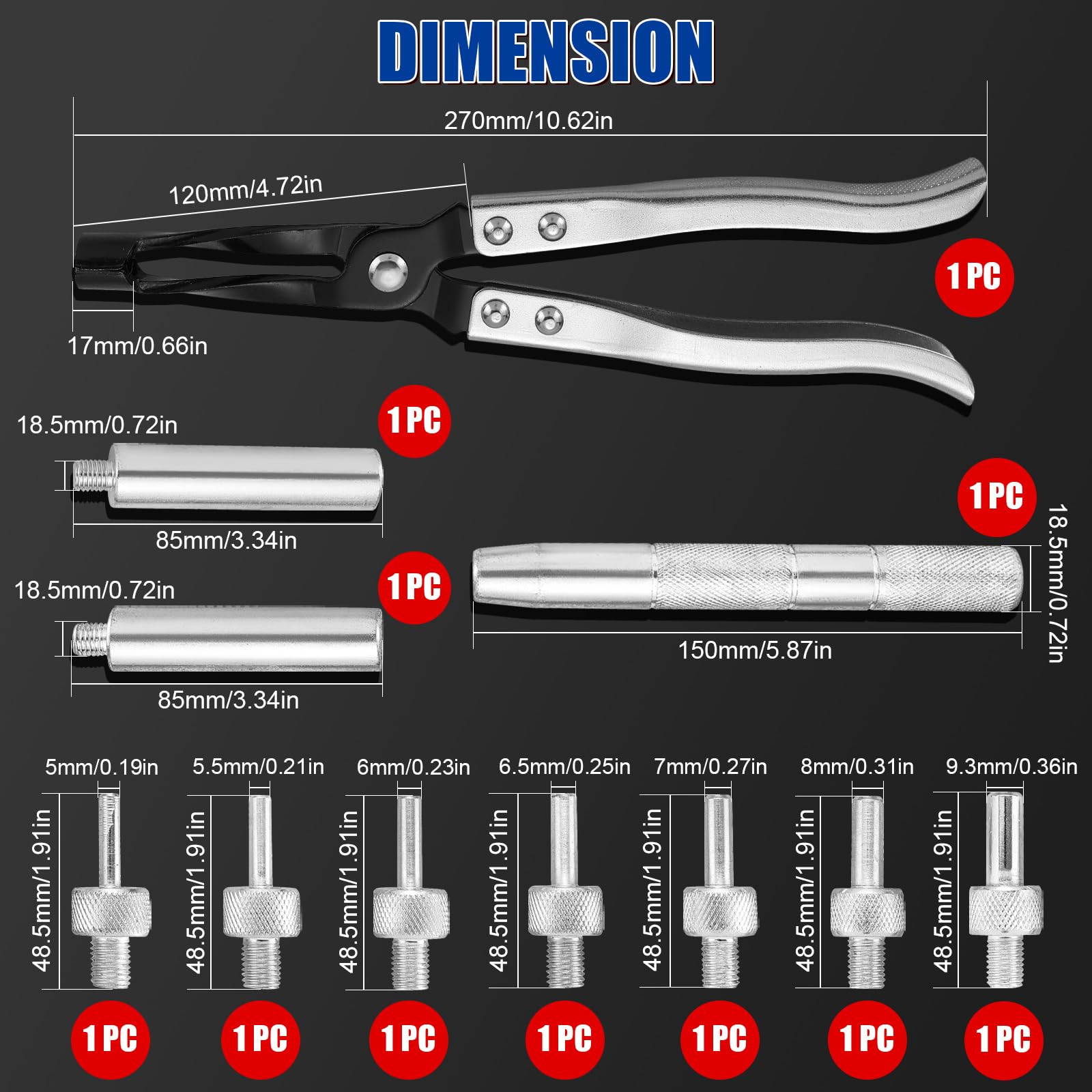 11PCS Valve Stem Seal Remover and Installer Tool Kit - Professional Pliers, Drive Handle, Sockets & Adapters for Car Engine Repair - Complete Set with Durable Carrying Case - Perfect for Mechanics & DIY Auto Maintenance